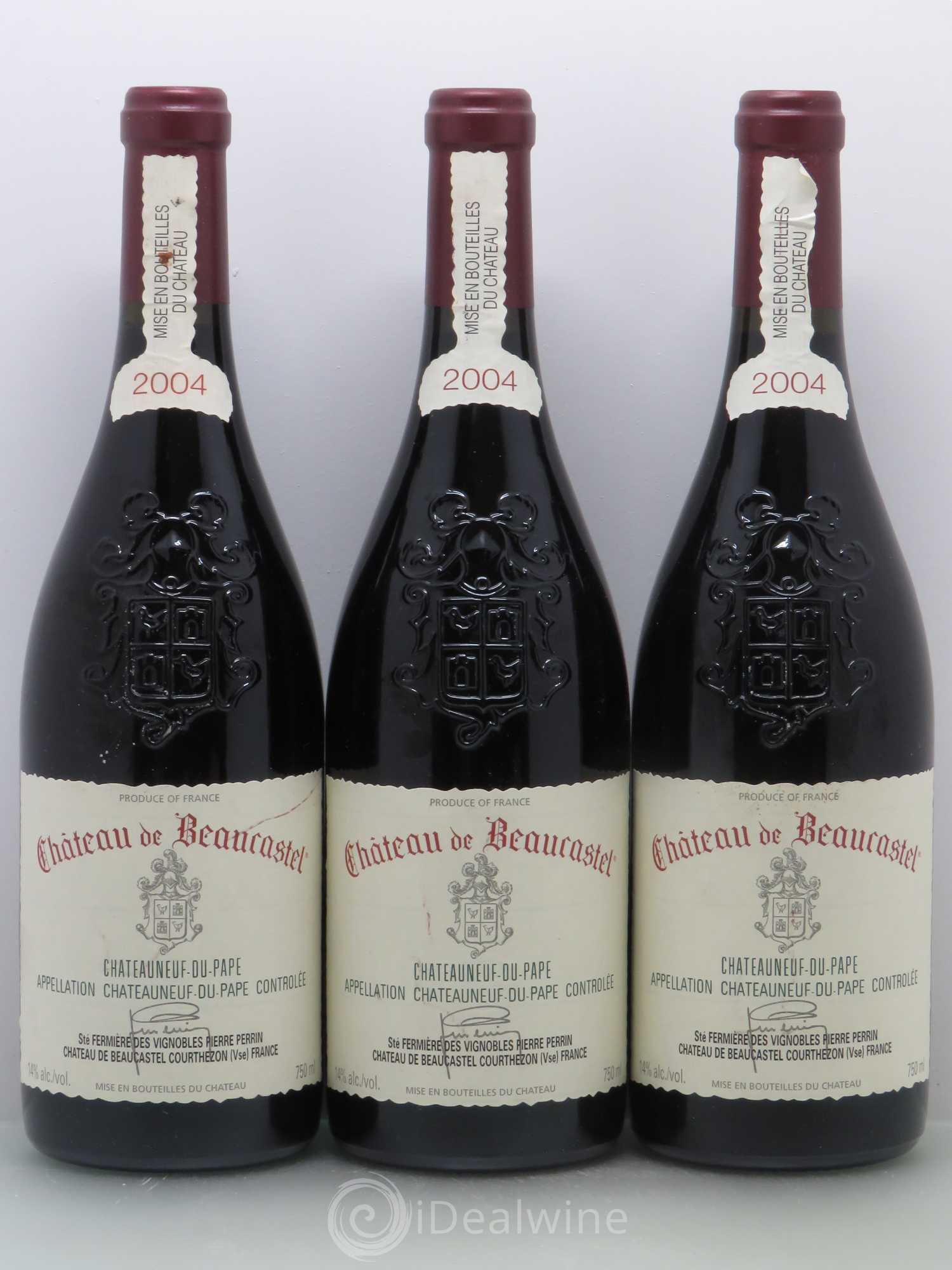 Châteauneuf-du-Pape Château de Beaucastel Famille Perrin 2004 - Lot de 3 bouteilles - 0