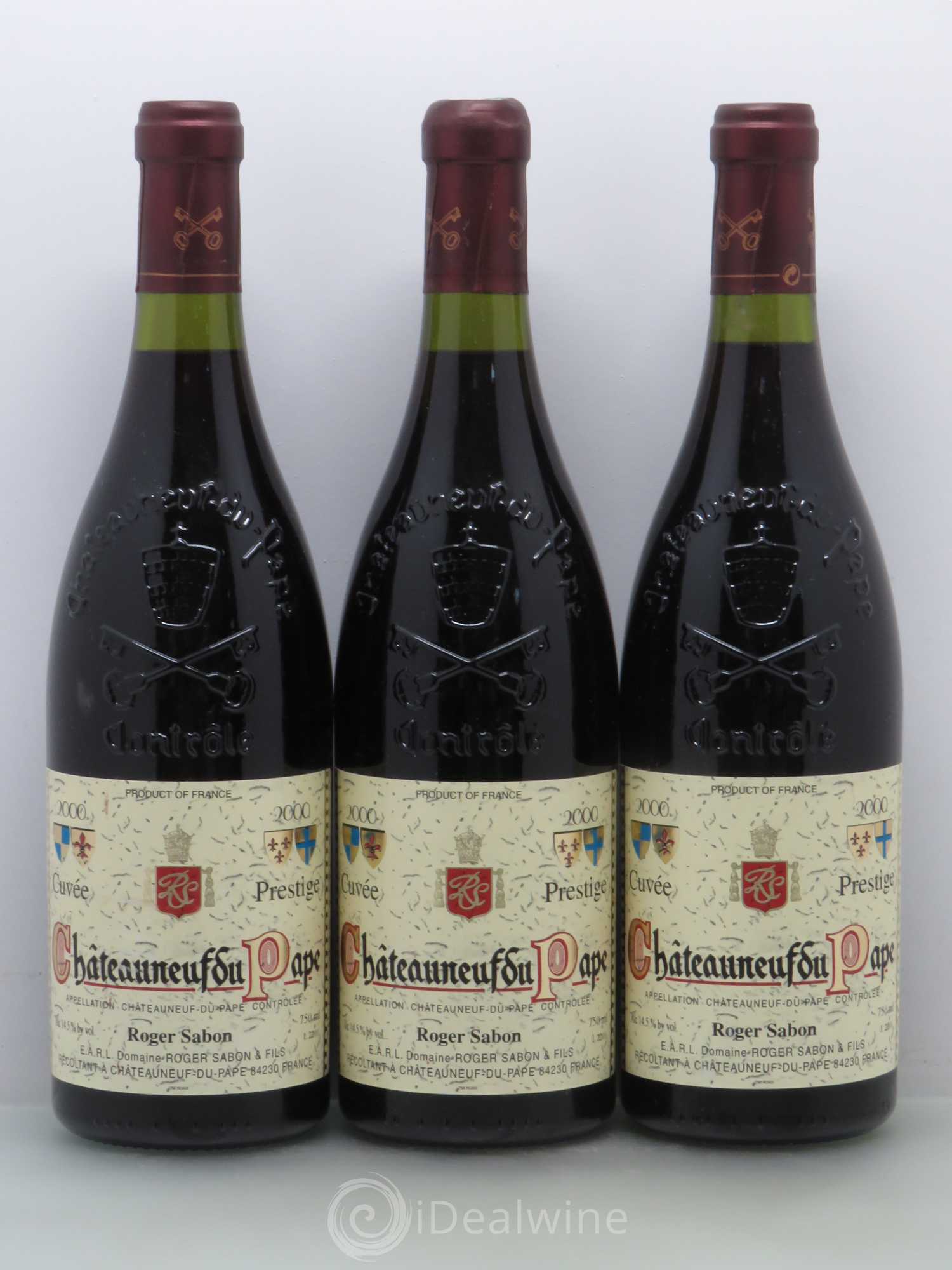 Châteauneuf-du-Pape Cuvée Prestige Roger Sabon (Domaine) 2000 - Lot de 3 bouteilles - 0