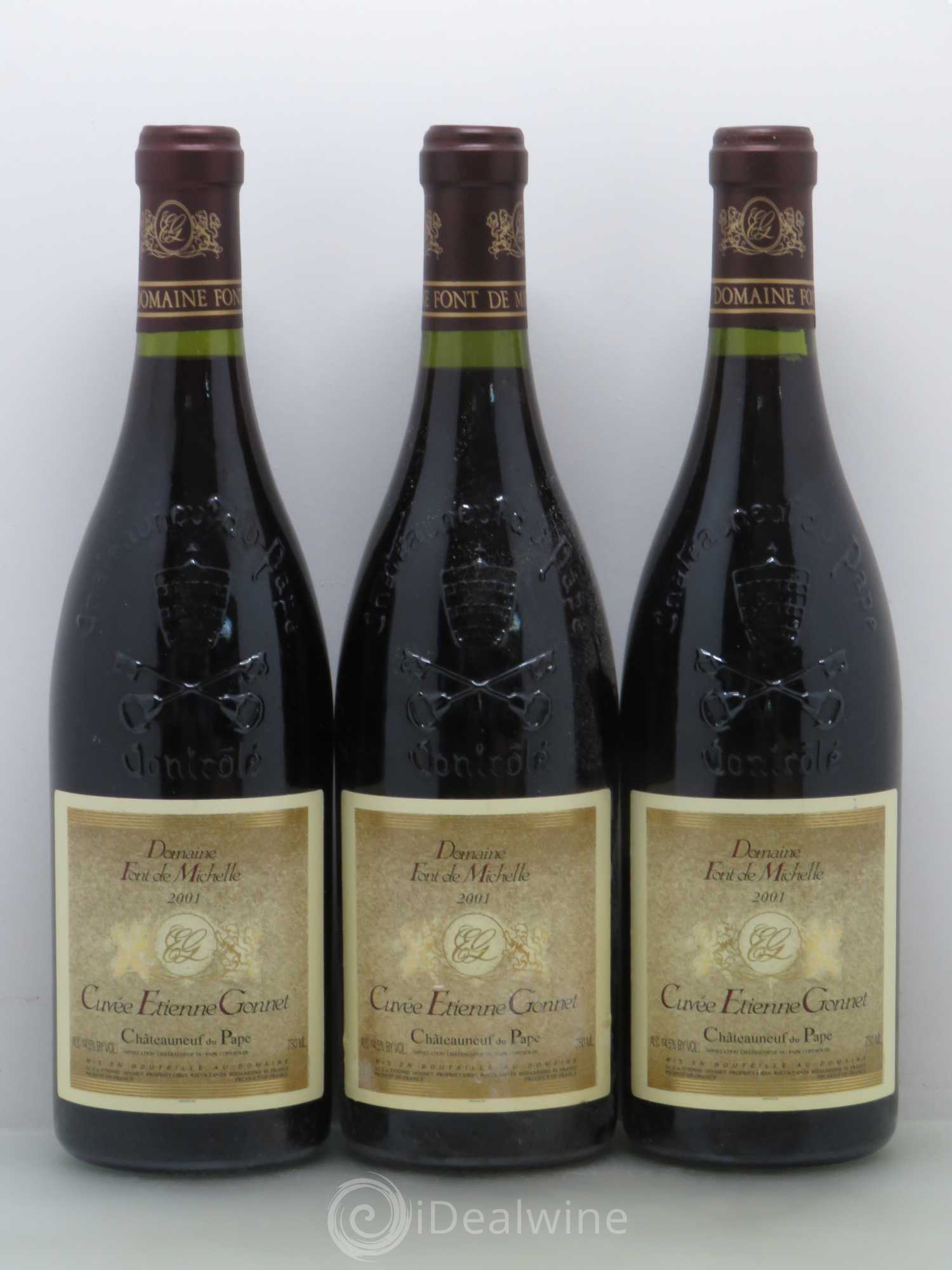 Châteauneuf-du-Pape Domaine Font de Michelle Cuvée Etienne Gonnet Famille Gonnet 2001 - Lot de 6 bouteilles - 1