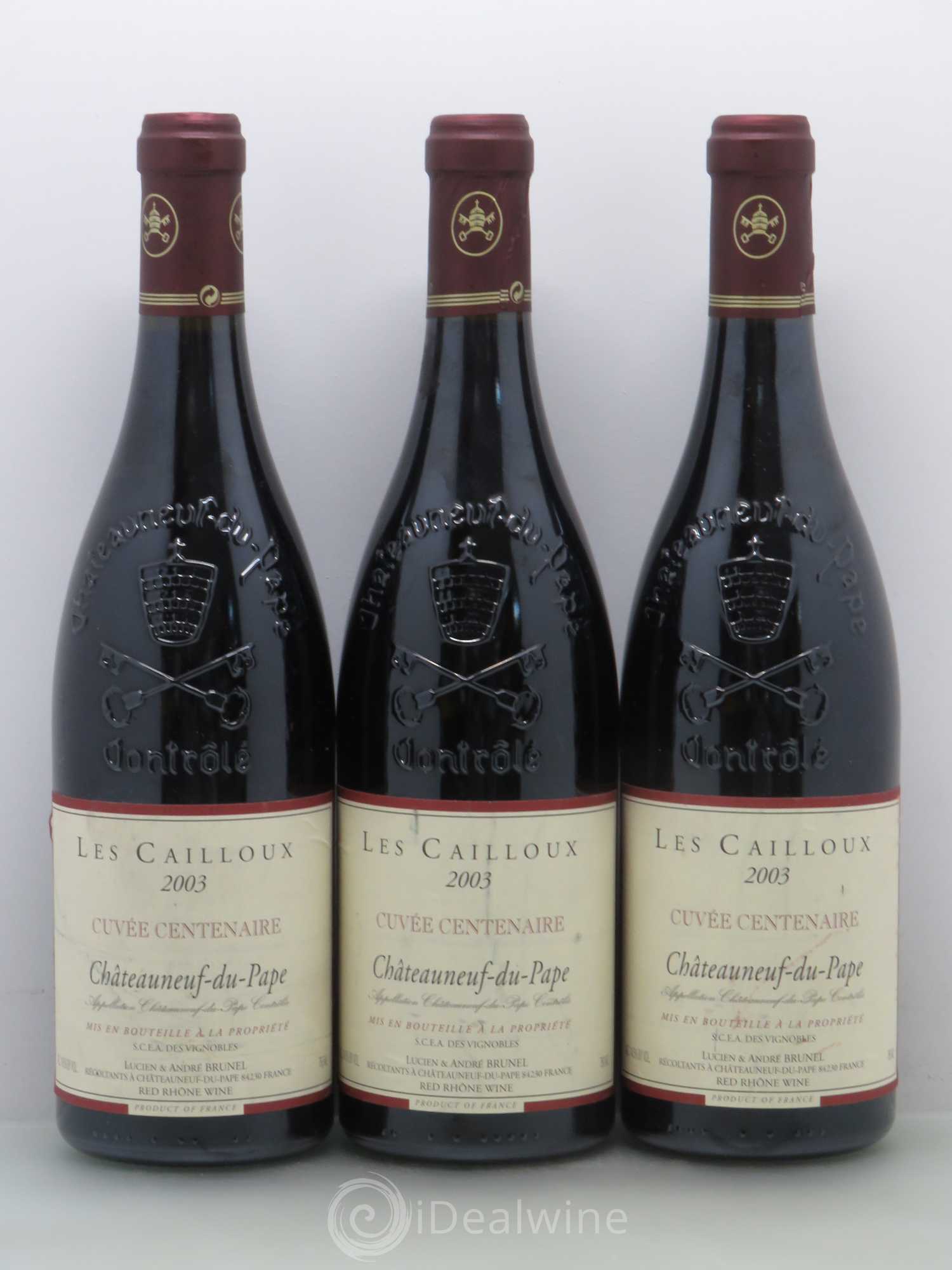 Châteauneuf-du-Pape Les Cailloux Cuvée Centenaire André Brunel 2003 - Lot de 6 bouteilles - 2
