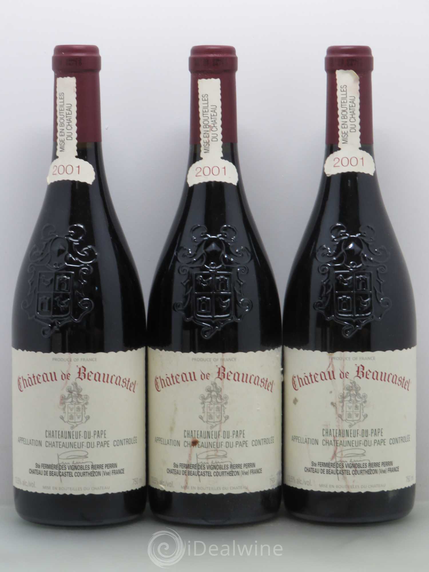 Châteauneuf-du-Pape Château de Beaucastel Famille Perrin 2001 - Lot de 5 bouteilles - 1