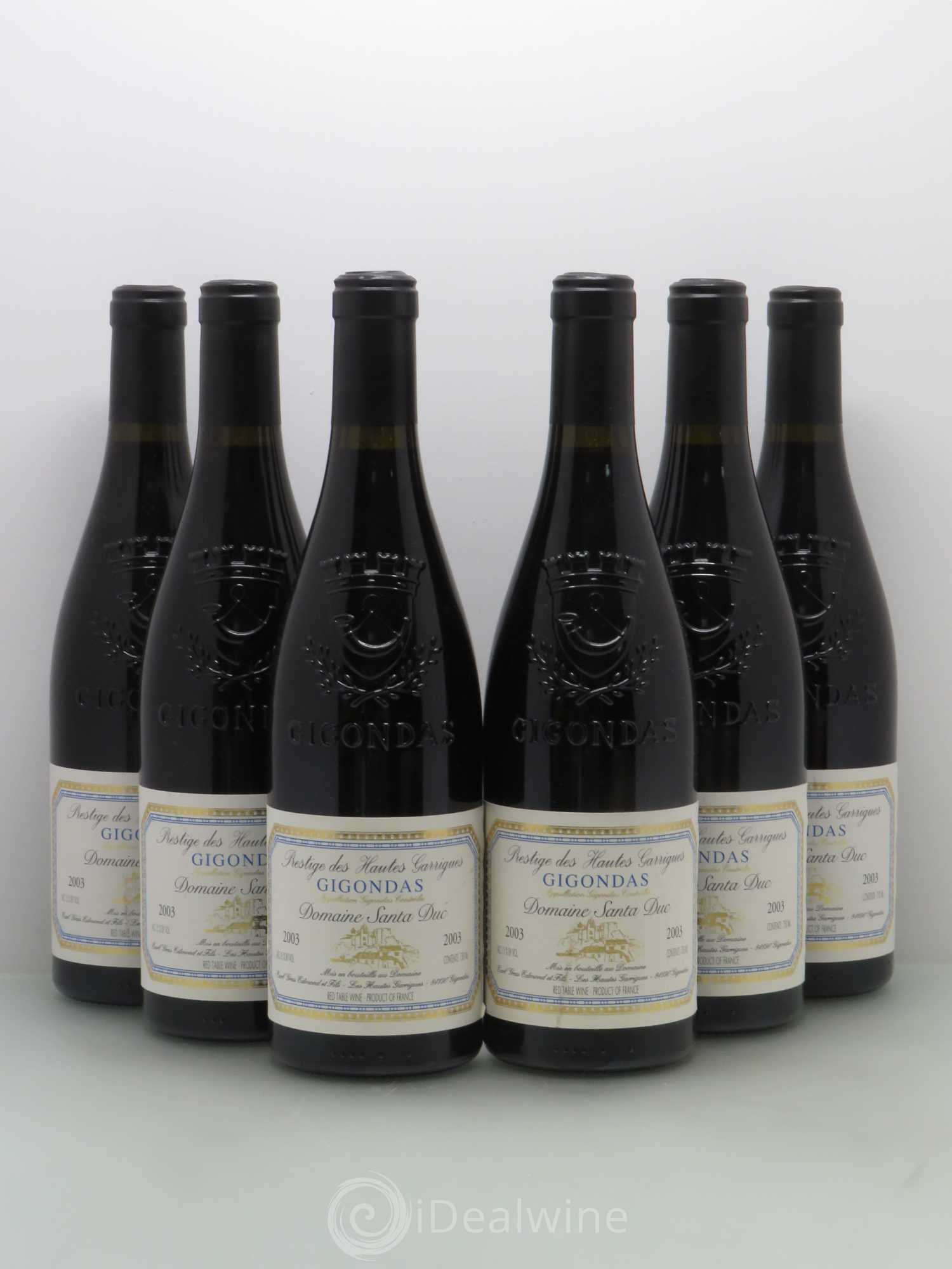 Gigondas Santa Duc Prestige des hautes garrigues 2003 - Posten von 6 Flaschen - 0