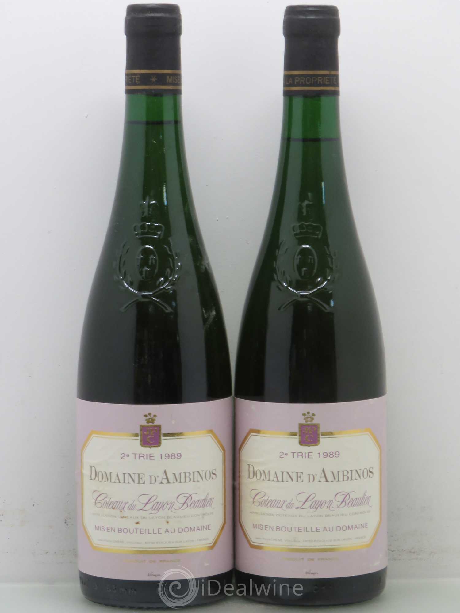 Coteaux du Layon Beaulieu Ambinos 2ème Trie 1989 - Lotto di 2 bottiglie - 0