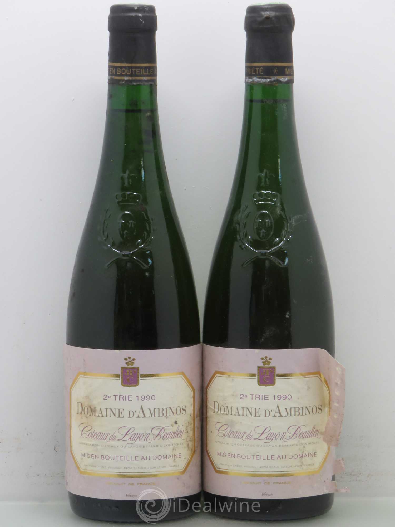 Coteaux du Layon Beaulieu Ambinos 2ème Trie 1990 - Lotto di 2 bottiglie - 0