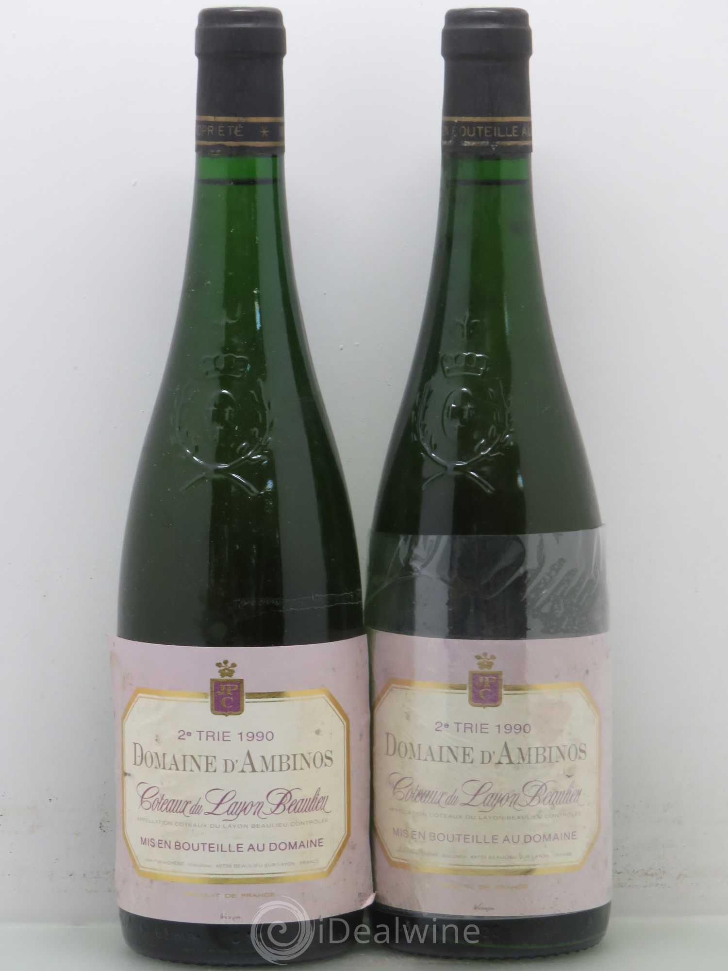 Coteaux du Layon Beaulieu Ambinos 2ème Trie 1990 - Lotto di 2 bottiglie - 0