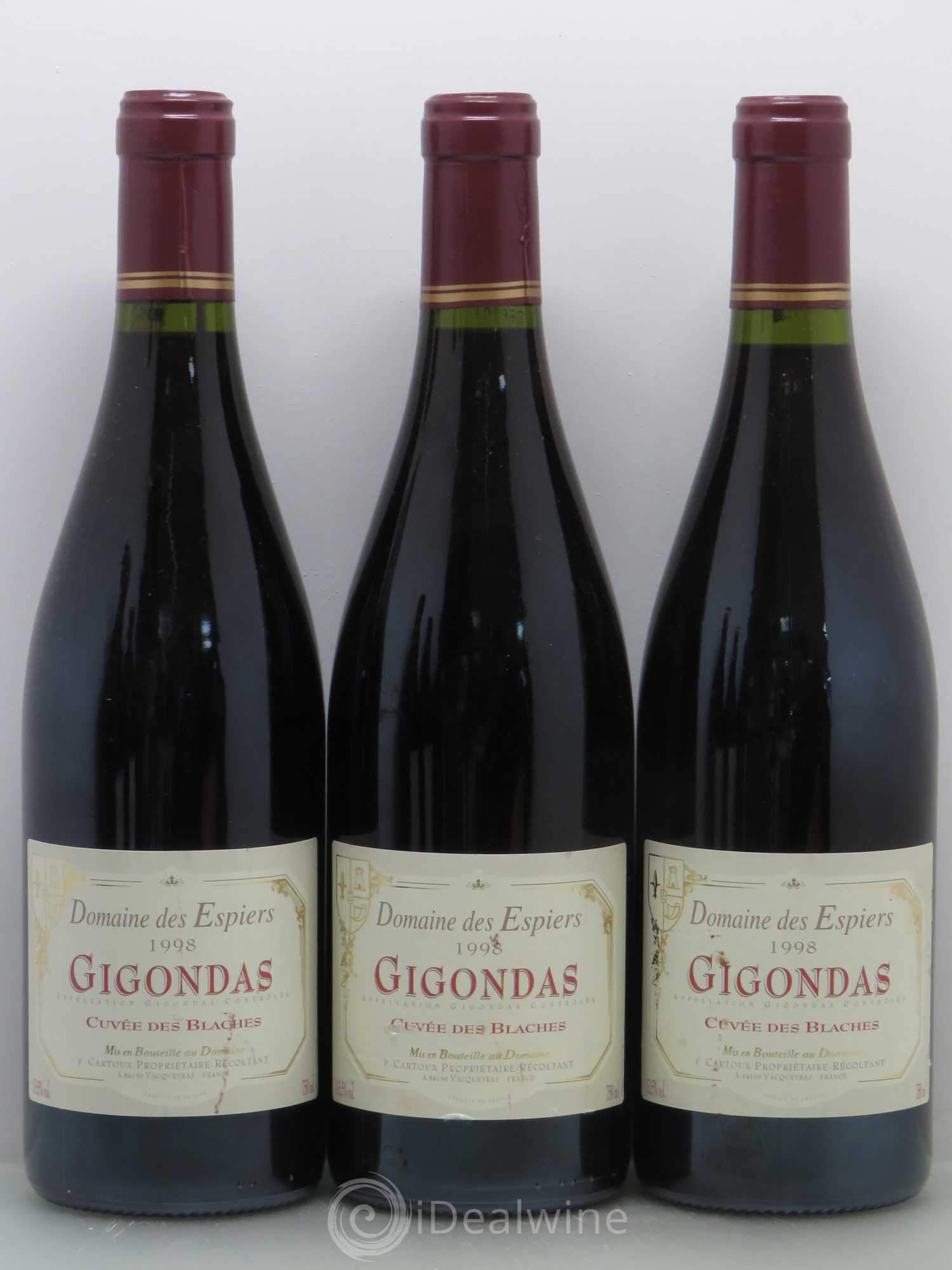 Gigondas Espiers Cuvee Des Blaches 1998 - Posten von 6 Flaschen - 1