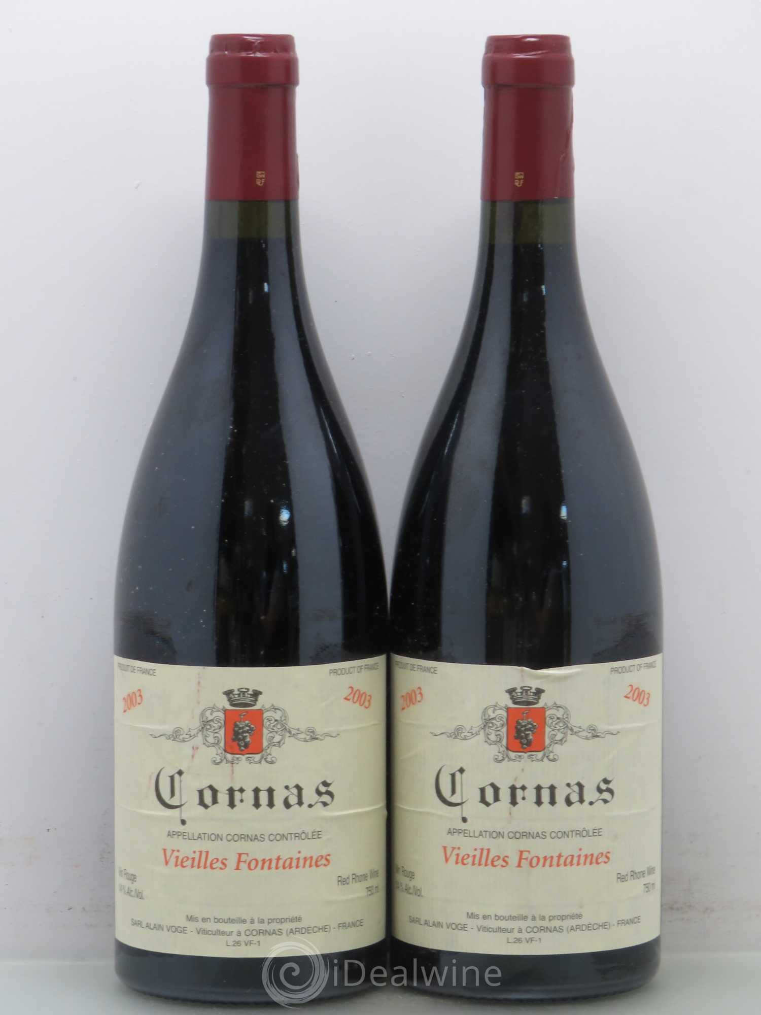 Cornas Les Vieilles Fontaines Alain Voge (Domaine) 2003 - Lot de 2 bouteilles - 0