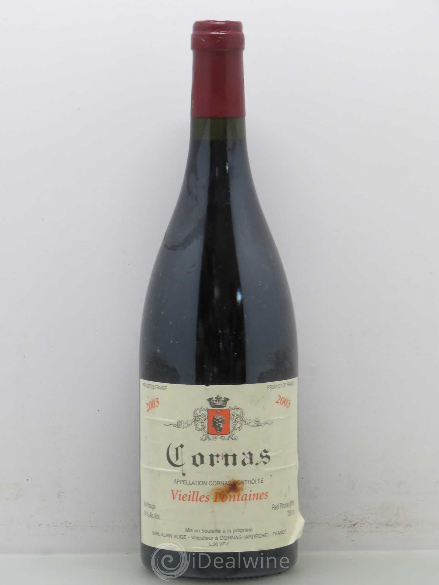 Cornas Les Vieilles Fontaines Alain Voge (Domaine) 2003 - Lot de 1 bouteille - 0