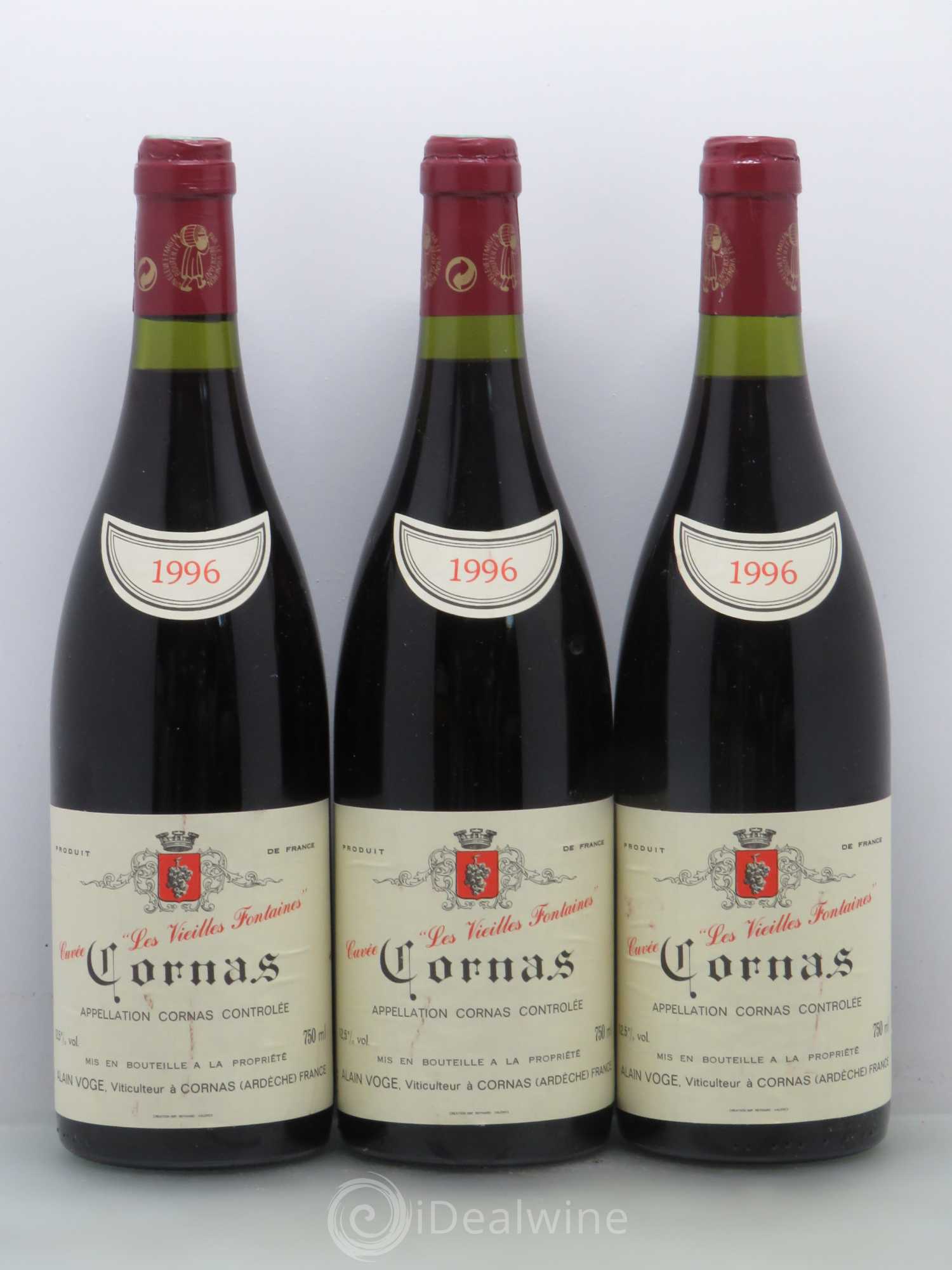 Cornas Les Vieilles Fontaines Alain Voge (Domaine) 1996 - Lotto di 3 bottiglie - 0