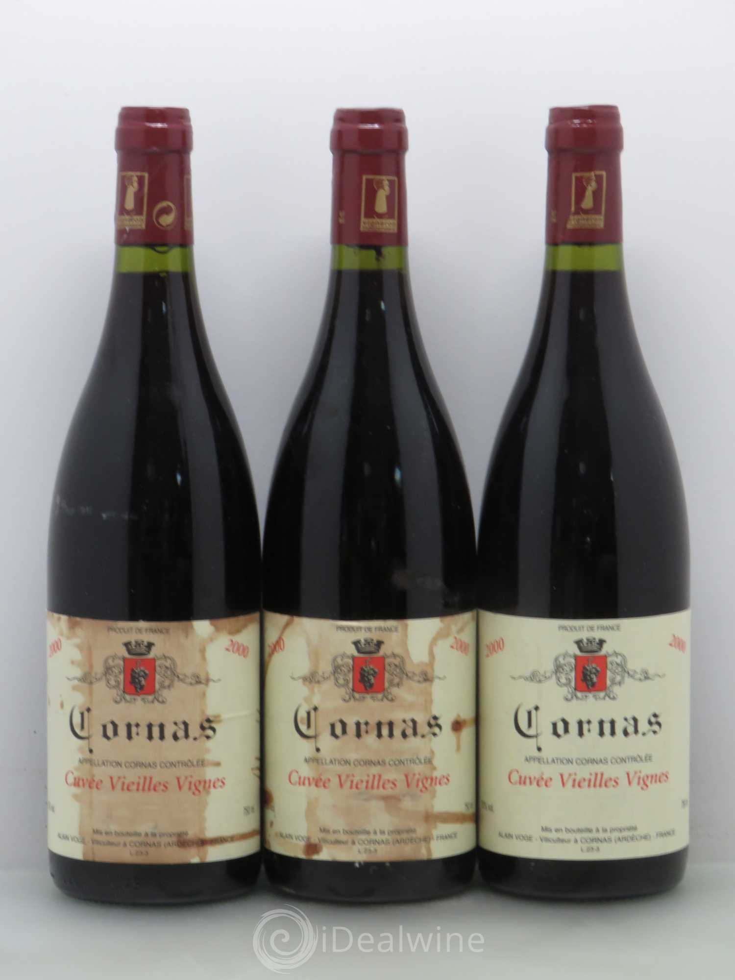 Cornas Les Vieilles Vignes Alain Voge (Domaine) 2000 - Lot de 3 bouteilles - 0