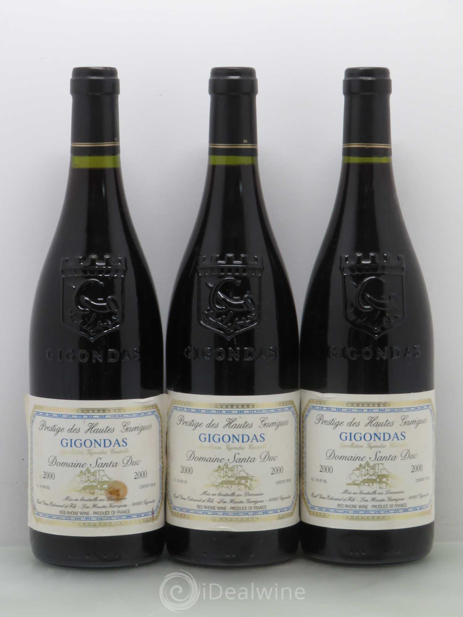 Gigondas Santa Duc Prestige des hautes garrigues 2000 - Posten von 3 Flaschen - 0