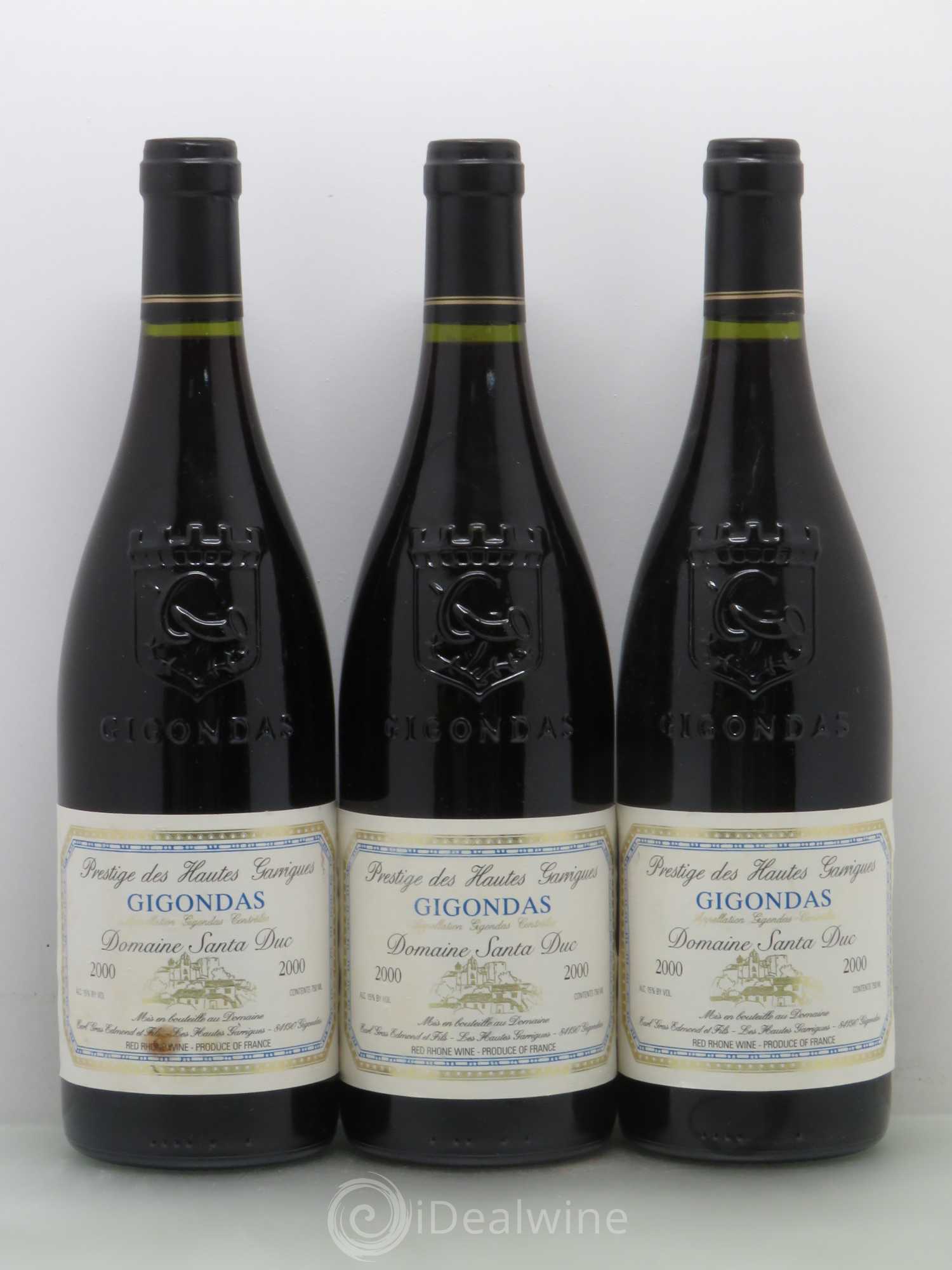 Gigondas Santa Duc Prestige des hautes garrigues 2000 - Posten von 3 Flaschen - 0