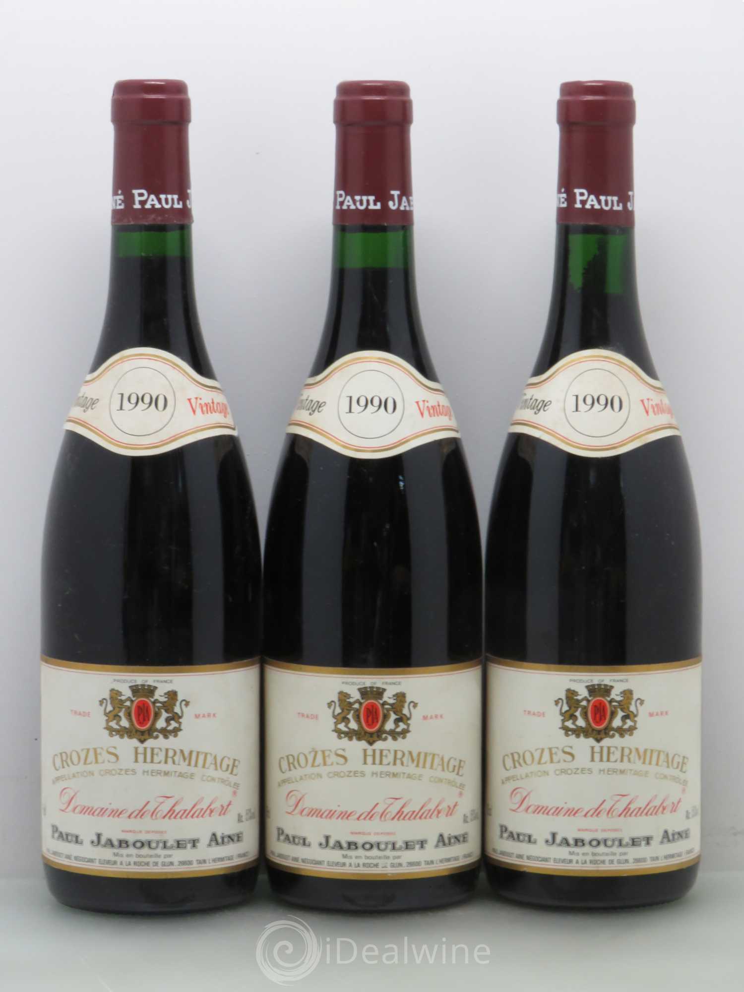 Crozes-Hermitage Domaine de Thalabert Paul Jaboulet Ainé 1990 - Lot de 3 bouteilles - 0