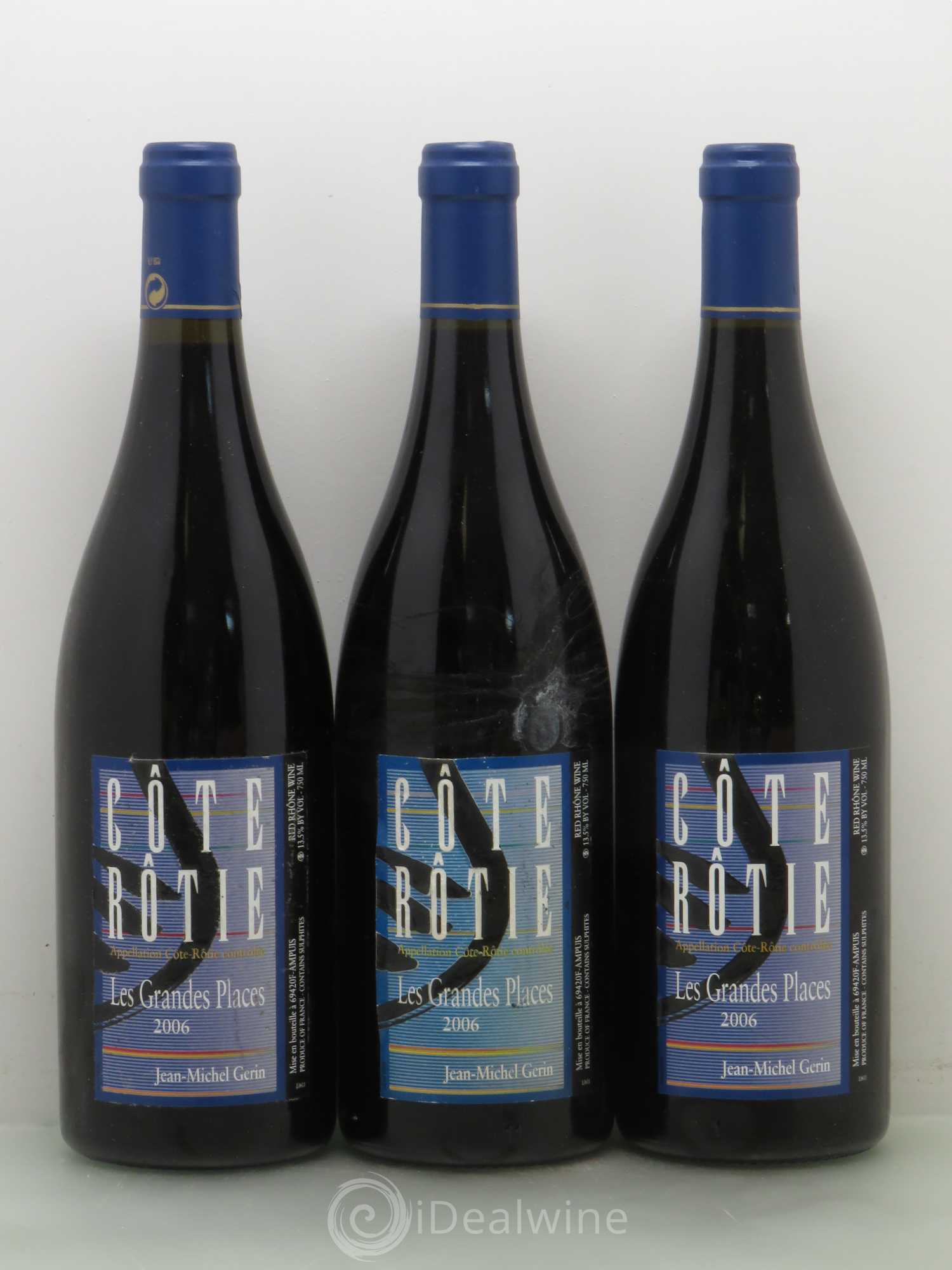 Côte-Rôtie Les Grandes Places Jean-Michel Gerin 2006 - Lot de 3 bouteilles - 0
