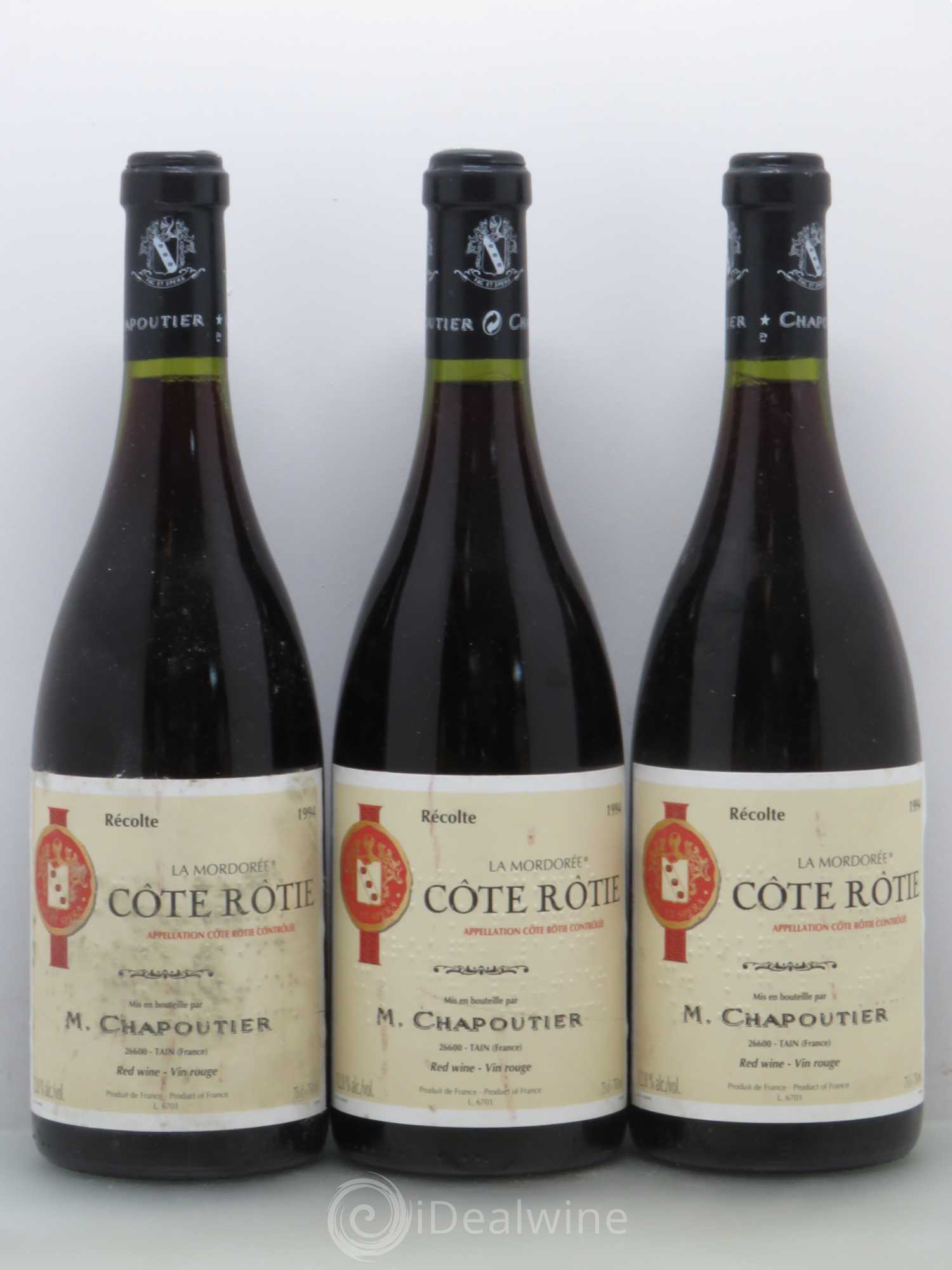 Côte-Rôtie La Mordorée Chapoutier 1994 - Lot de 3 bouteilles - 0