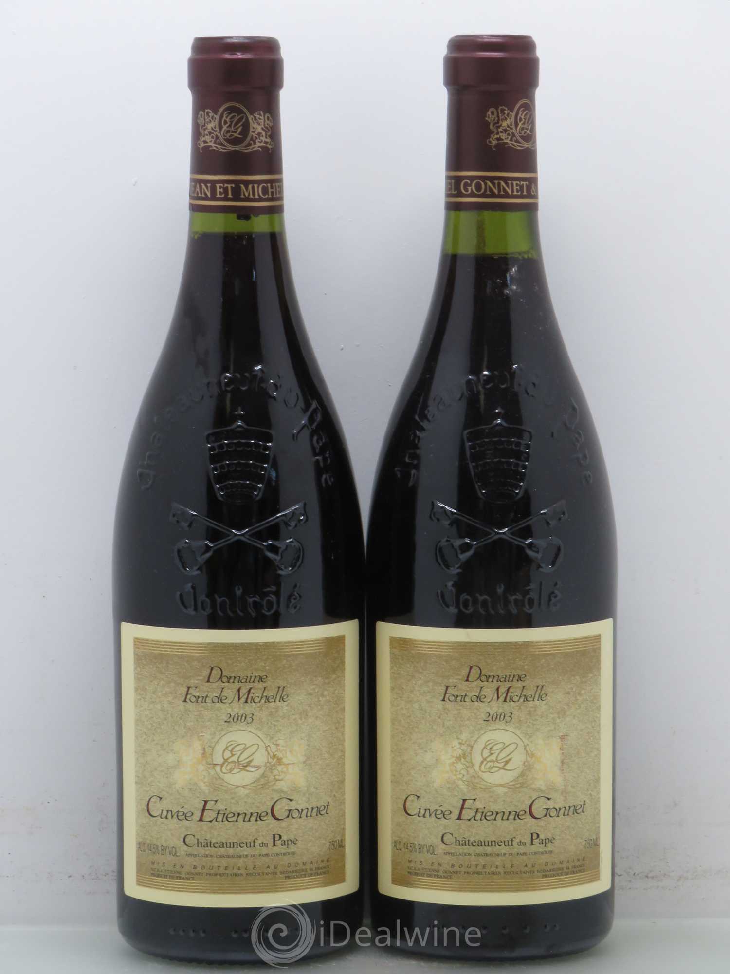 Châteauneuf-du-Pape Domaine Font de Michelle Cuvée Etienne Gonnet Famille Gonnet 2003 - Lot de 2 bouteilles - 0