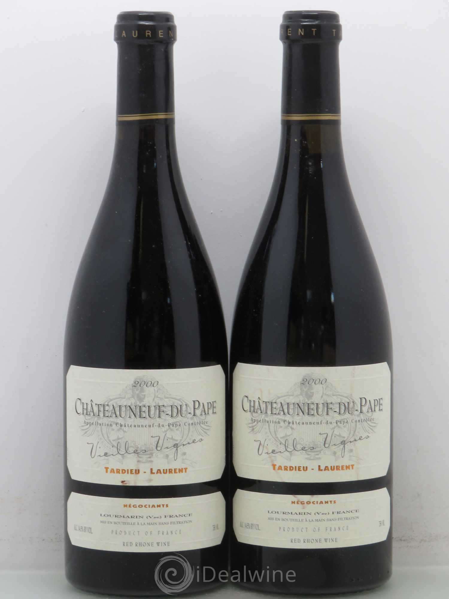 Châteauneuf-du-Pape Tardieu-Laurent Vieilles vignes Famille Tardieu 2000 - Lot de 2 bouteilles - 0