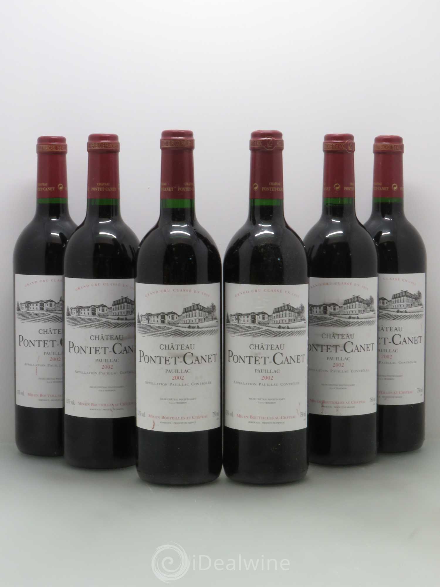 Château Pontet Canet 5ème Grand Cru Classé 2002 - Lot de 6 bouteilles - 0