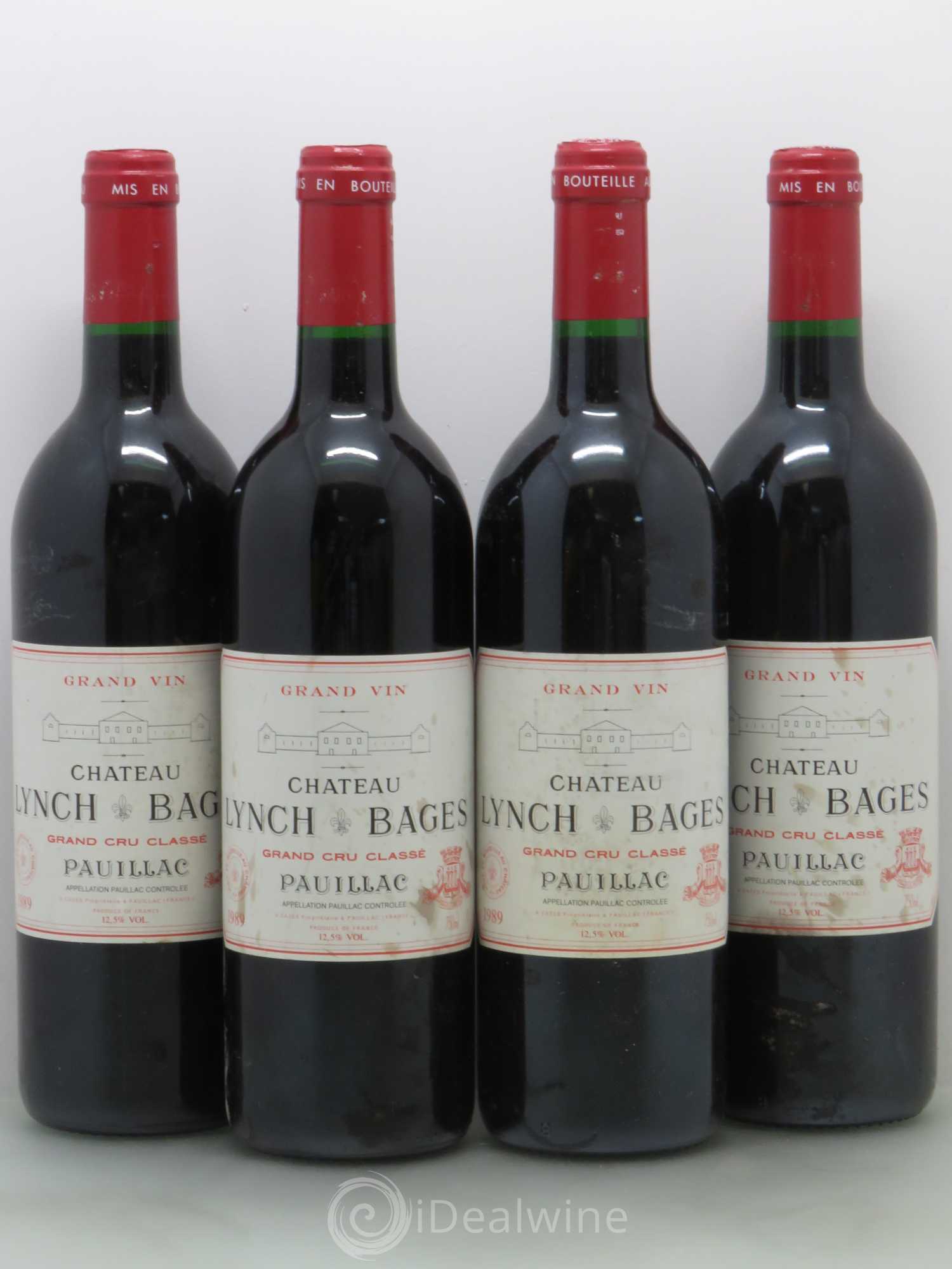 Château Lynch Bages 5ème Grand Cru Classé 1989 - Lot de 4 bouteilles - 0