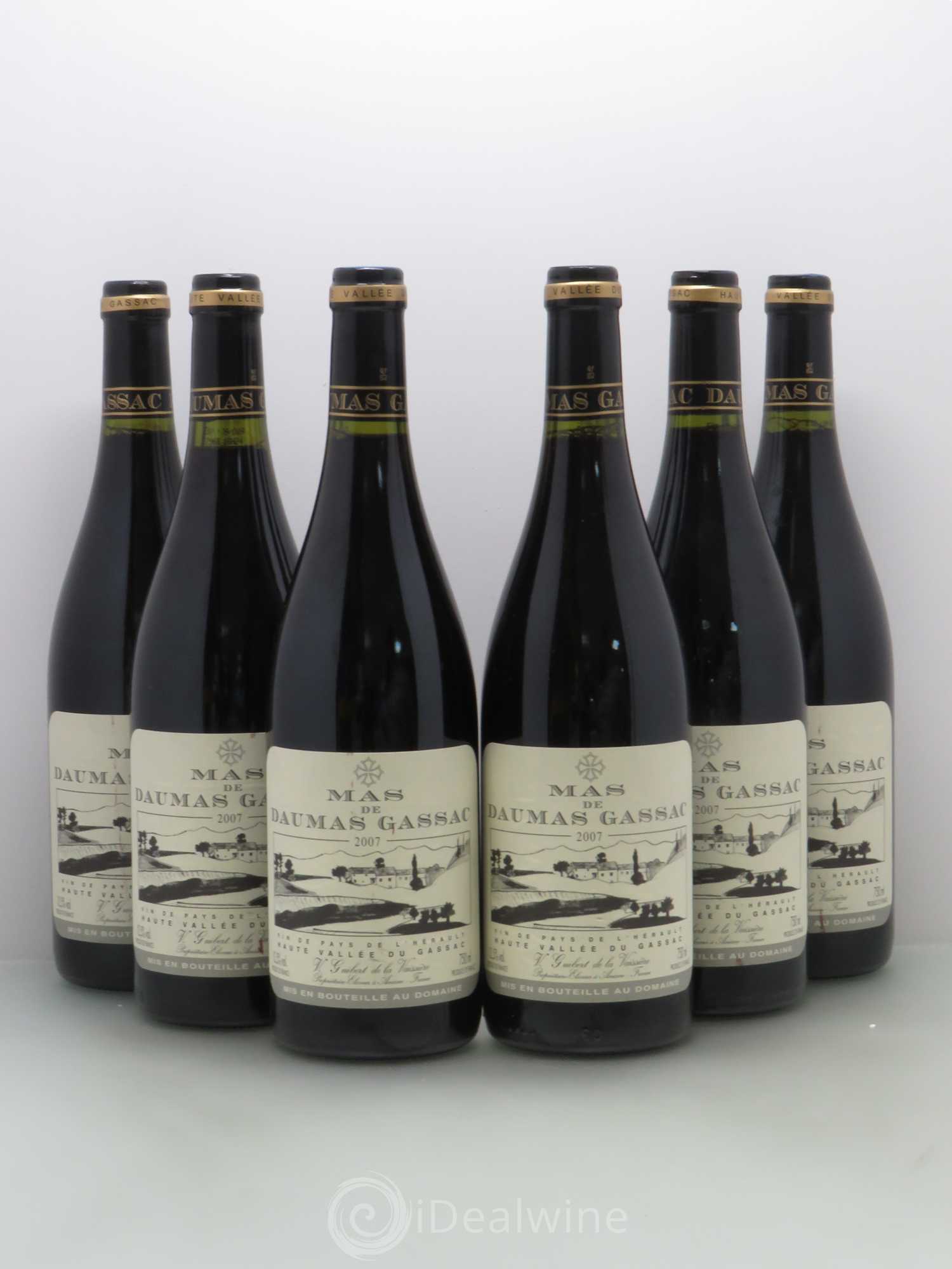 Saint-Guilhem-le-Désert - Cité d'Aniane Mas Daumas Gassac Famille Guibert de La Vaissière 2007 - Lot de 6 bouteilles - 0