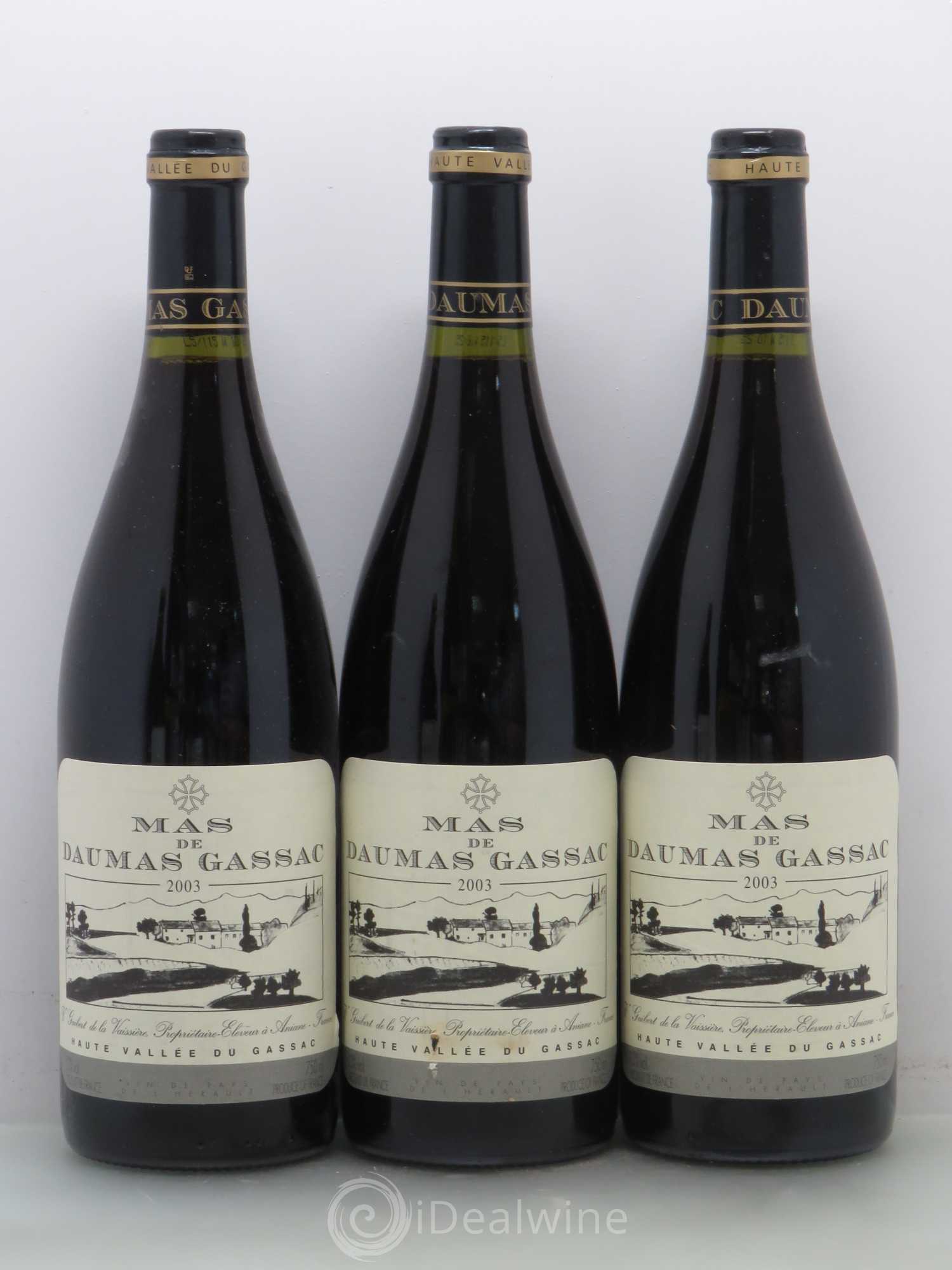 Saint-Guilhem-le-Désert - Cité d'Aniane Mas Daumas Gassac Famille Guibert de La Vaissière 2003 - Lot de 6 bouteilles - 1