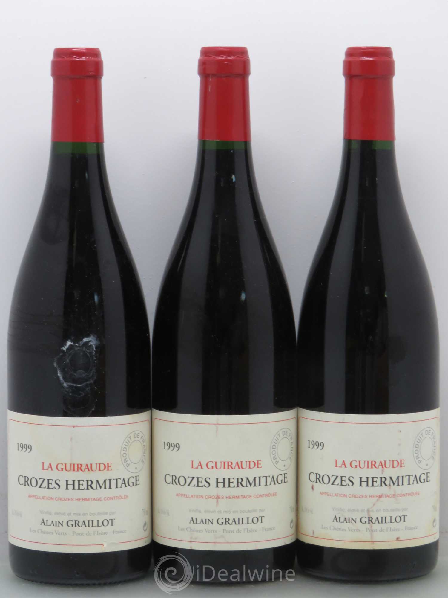Crozes-Hermitage La Guiraude Domaine Graillot 1999 - Lot de 3 bouteilles - 0