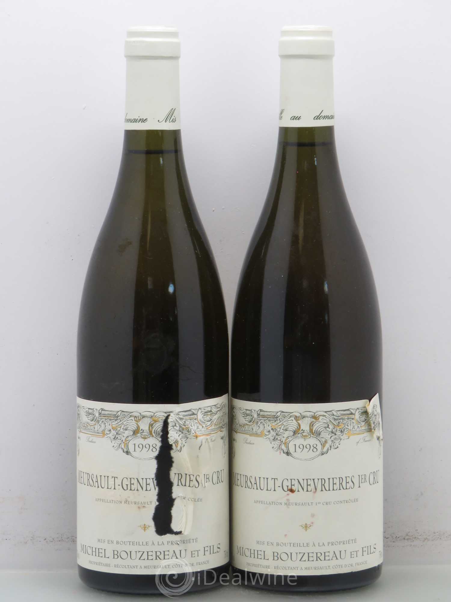 Meursault 1er Cru Les Genevrières Michel Bouzereau et Fils (Domaine) 1998 - Lot de 2 bouteilles - 0