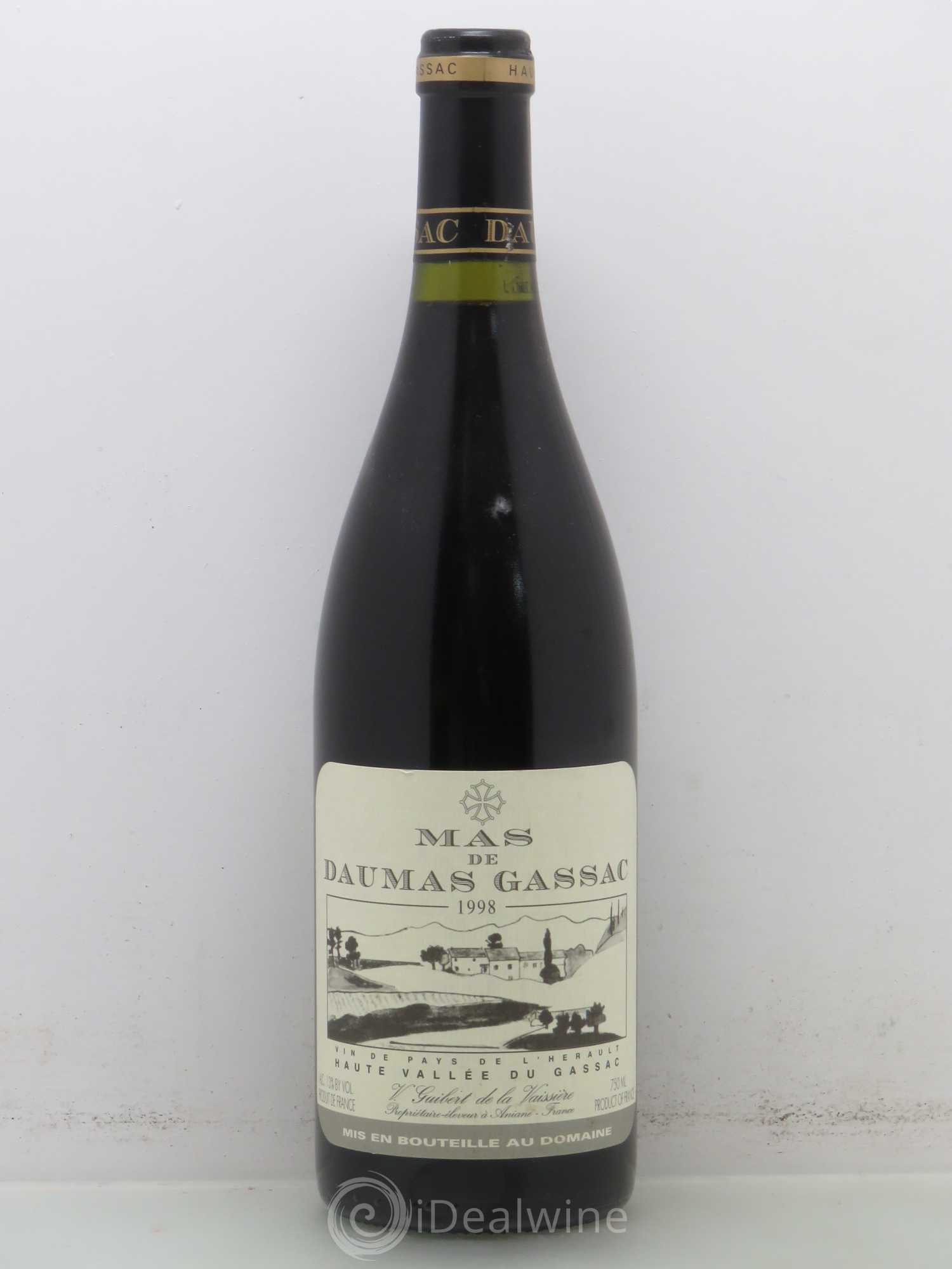 Saint-Guilhem-le-Désert - Cité d'Aniane Mas Daumas Gassac Famille Guibert de La Vaissière 1998 - Lot de 1 bouteille - 0