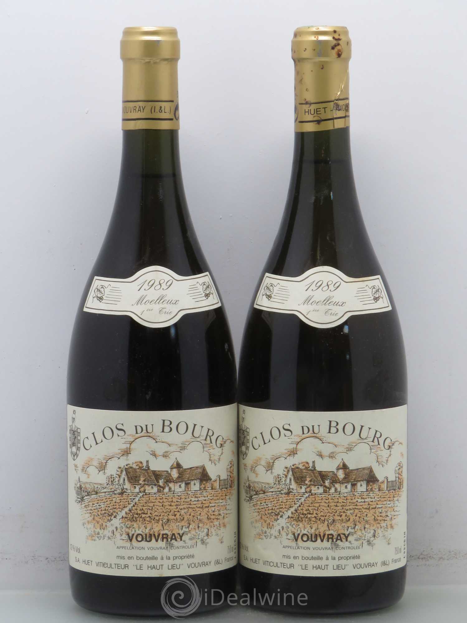 Vouvray Clos du Bourg Moelleux Domaine Huet 1989 - Lotto di 2 bottiglie - 0