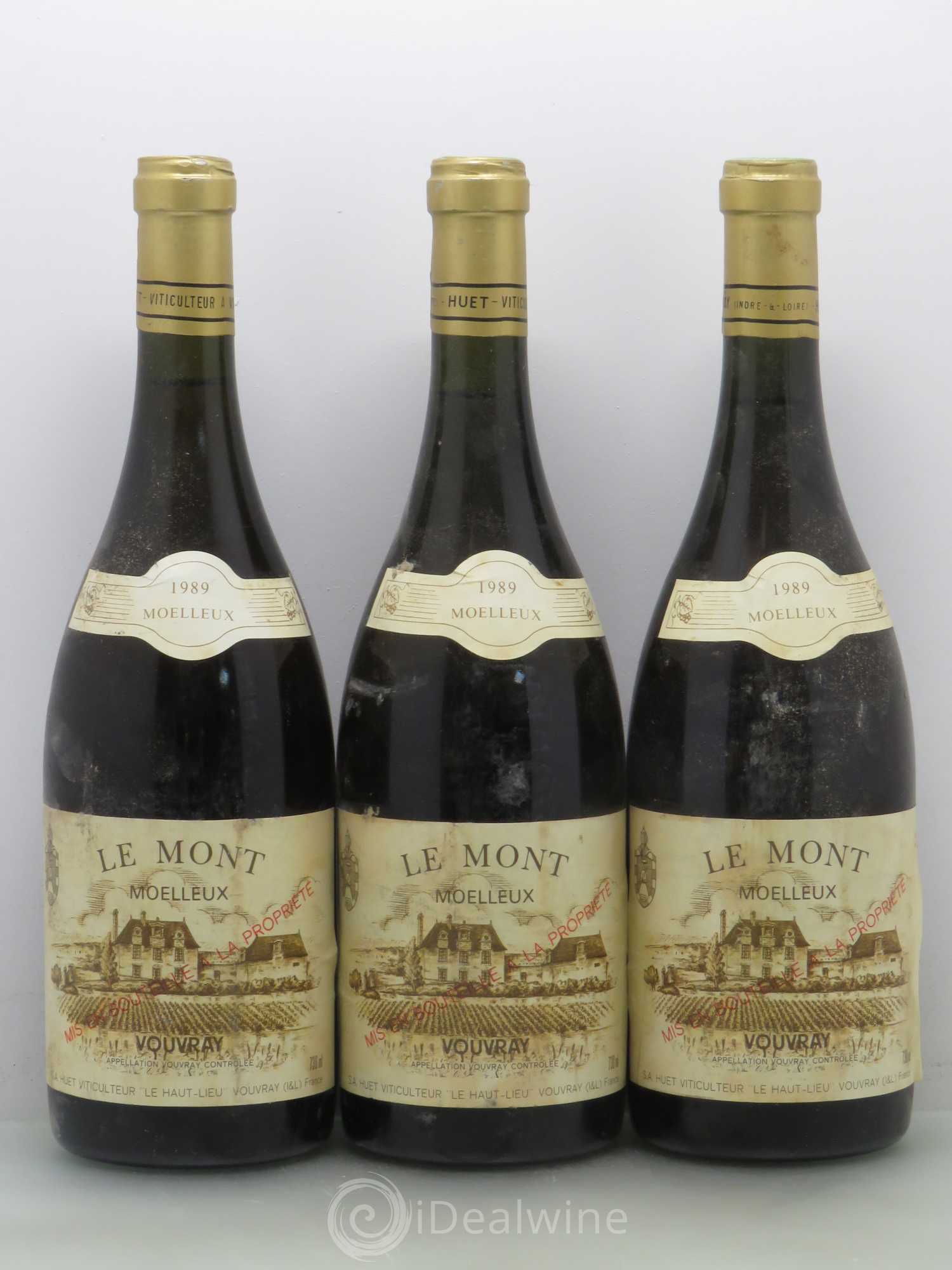 Vouvray Le Mont Moelleux Domaine Huet 1989 - Lotto di 3 bottiglie - 0