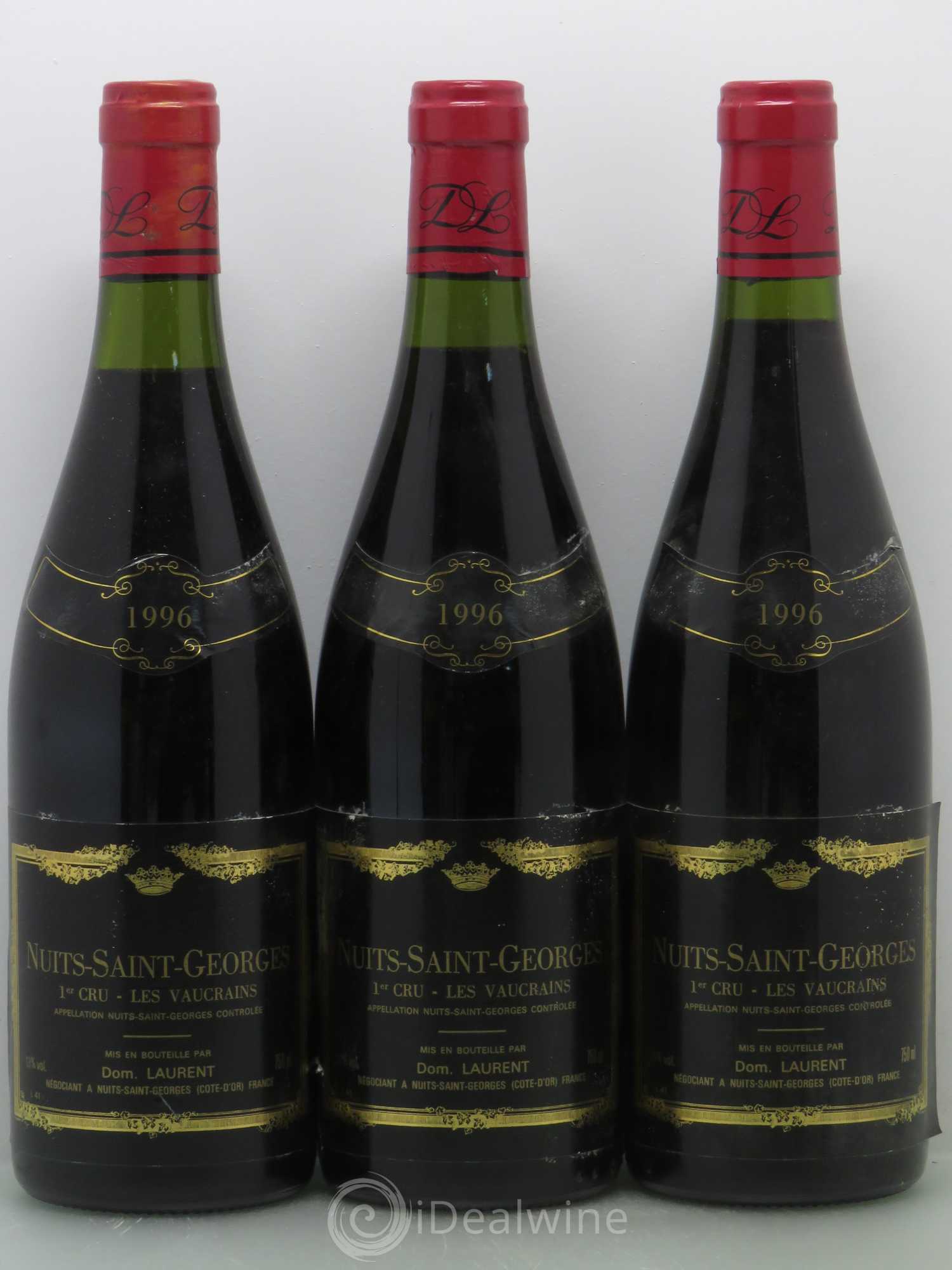 Nuits-Saint-Georges 1er Cru Les Vaucrains Dominique Laurent 1996 - Lot de 3 bouteilles - 0