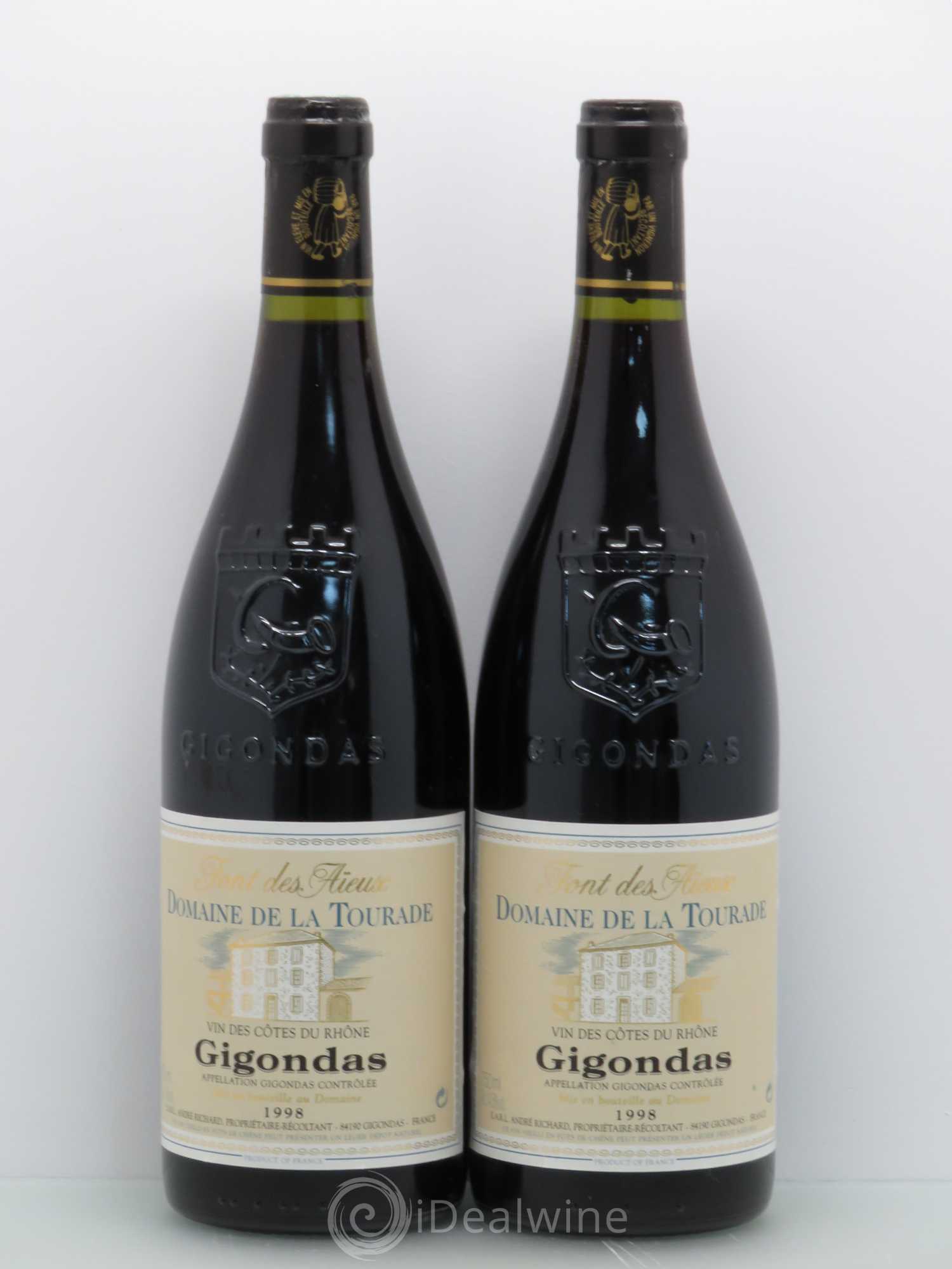 Gigondas Tourade De La Font Des Aïeux 1998 - Posten von 2 Flaschen - 0