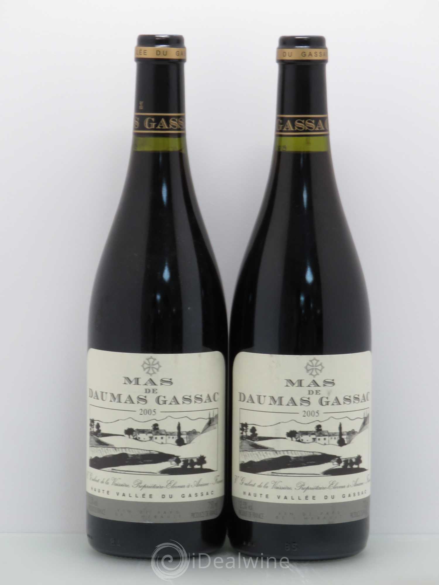 Saint-Guilhem-le-Désert - Cité d'Aniane Mas Daumas Gassac Famille Guibert de La Vaissière 2005 - Lot de 2 bouteilles - 0