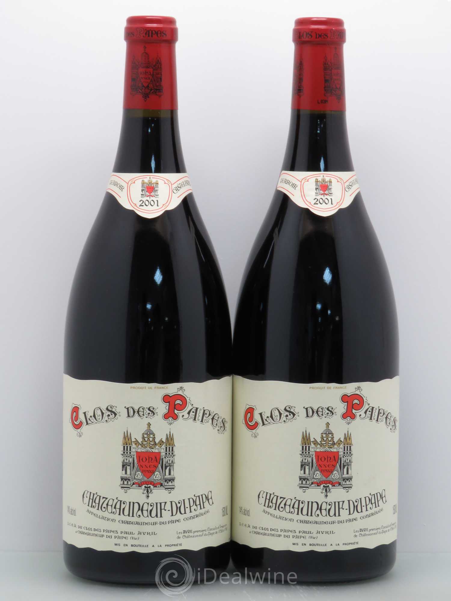Châteauneuf-du-Pape Clos des Papes - Paul Avril 2001 - Lot de 2 magnums - 0