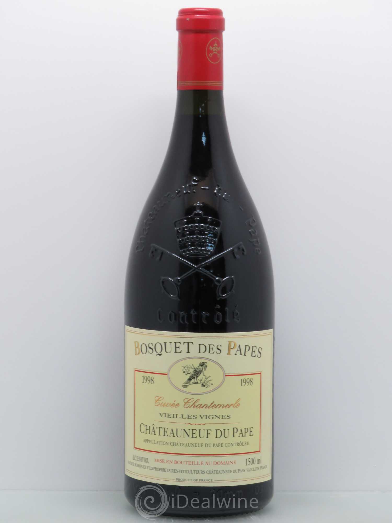 Châteauneuf-du-Pape Bosquet des Papes Chante Le Merle Vieilles Vignes Famille Boiron 1998 - Lot de 1 magnum - 0