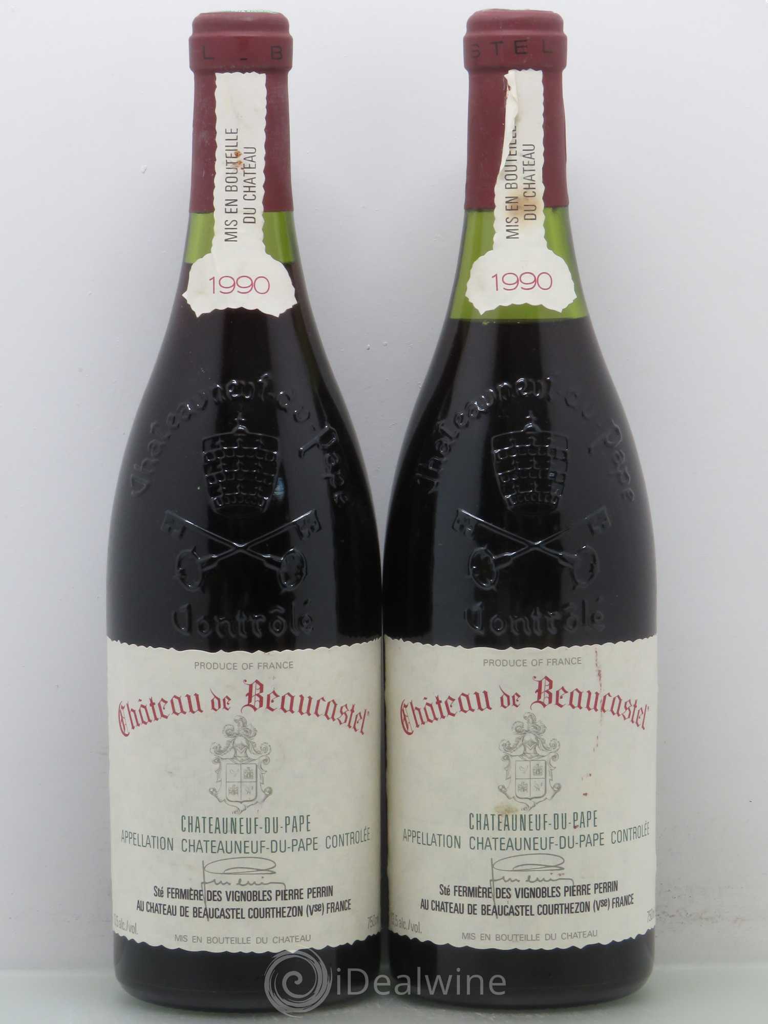 Châteauneuf-du-Pape Château de Beaucastel Famille Perrin 1990 - Lot de 2 bouteilles - 0