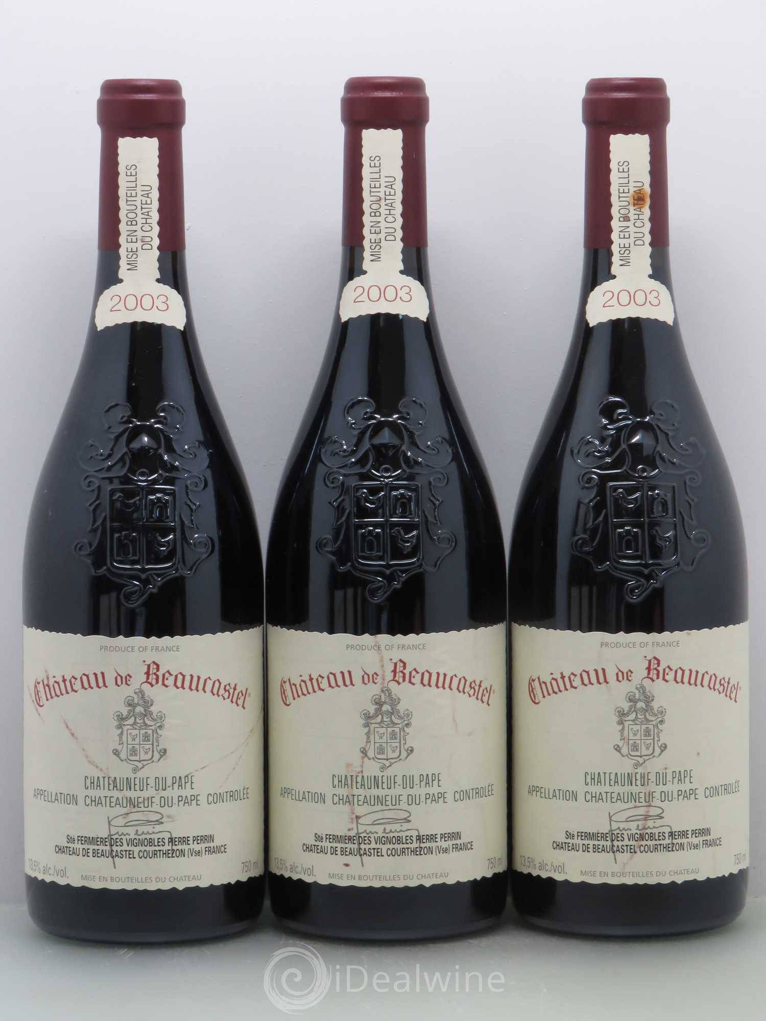 Châteauneuf-du-Pape Château de Beaucastel Famille Perrin 2003 - Lot de 6 bouteilles - 1