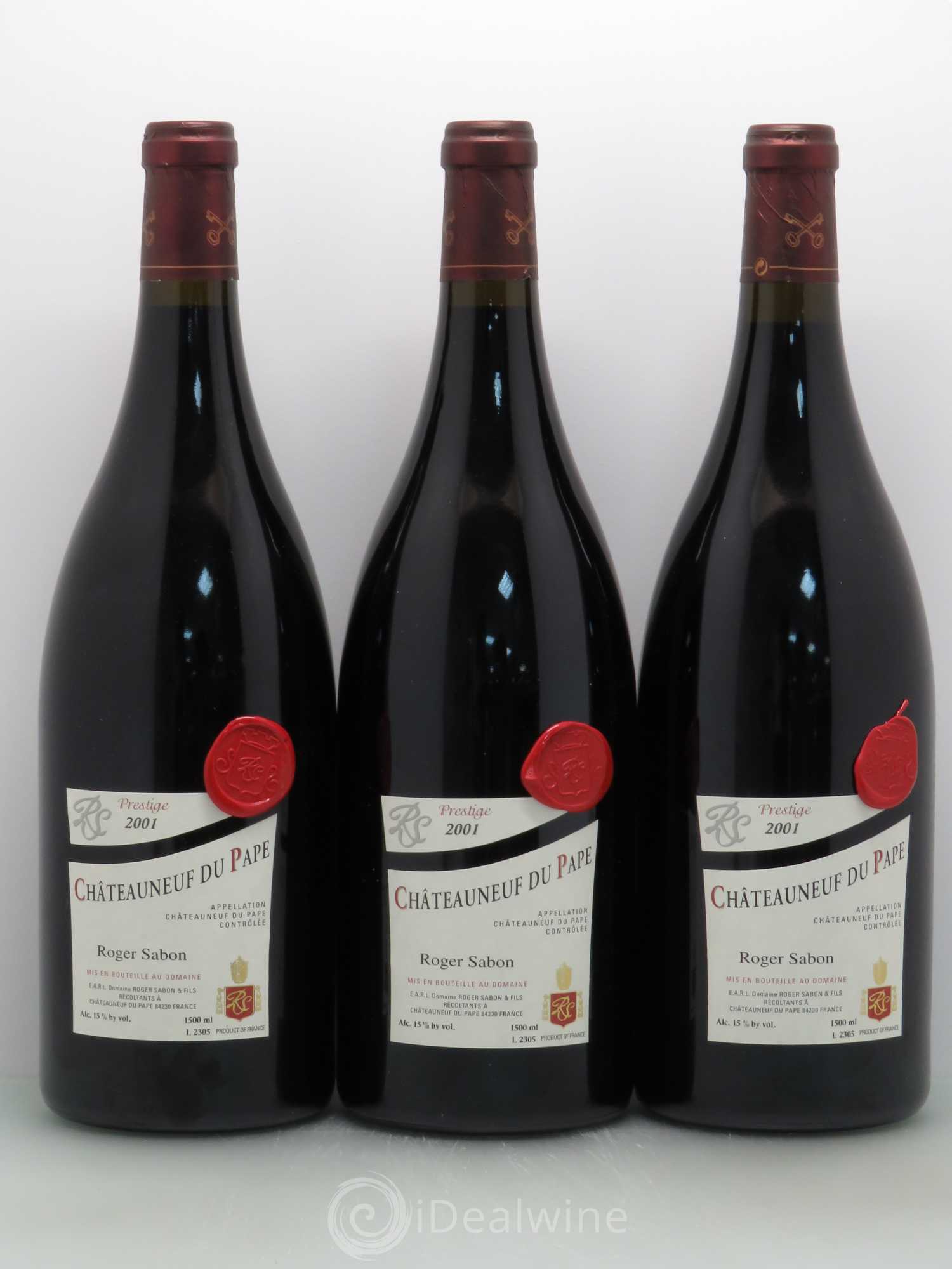 Châteauneuf-du-Pape Cuvée Prestige Roger Sabon (Domaine) 2001 - Lot de 3 magnums - 0