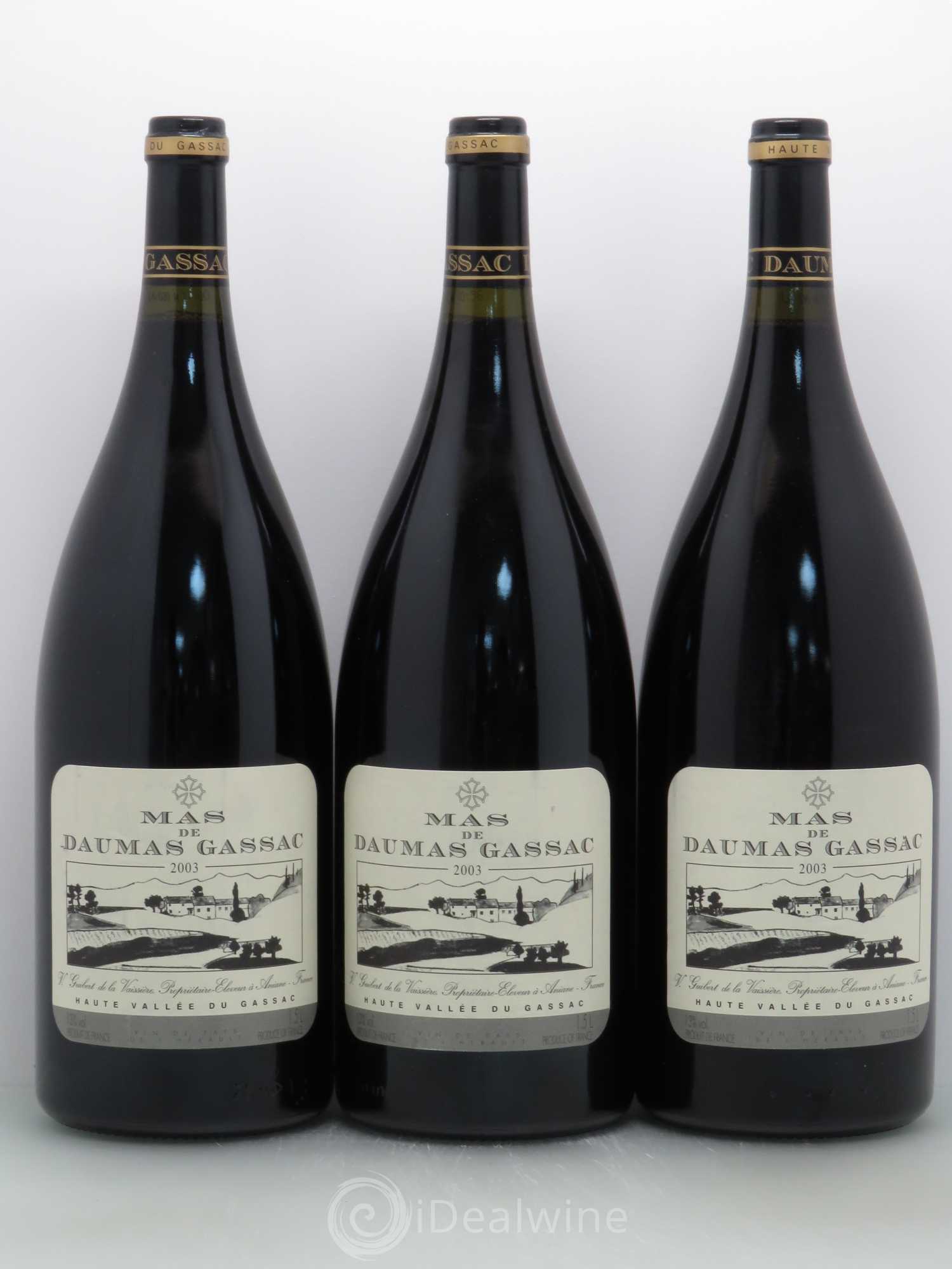 Saint-Guilhem-le-Désert - Cité d'Aniane Mas Daumas Gassac Famille Guibert de La Vaissière 2003 - Lot de 3 magnums - 0