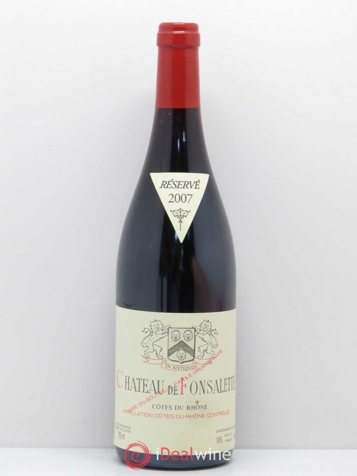 Côtes-du-Rhône Château de Fonsalette Emmanuel Reynaud 2007 - Lot de 1 bouteille - 0