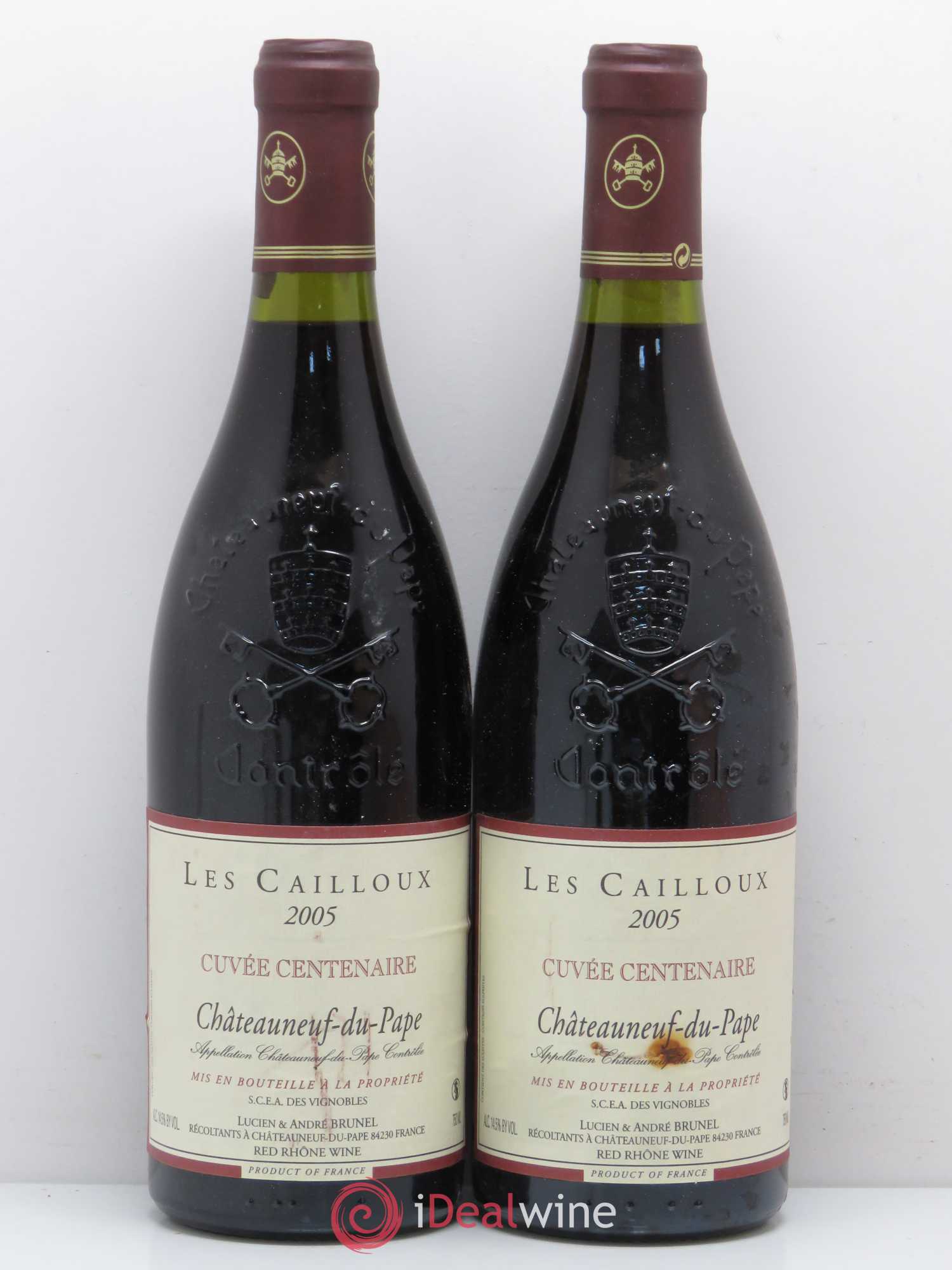 Châteauneuf-du-Pape Les Cailloux Cuvée Centenaire André Brunel 2005 - Lot de 2 bouteilles - 0