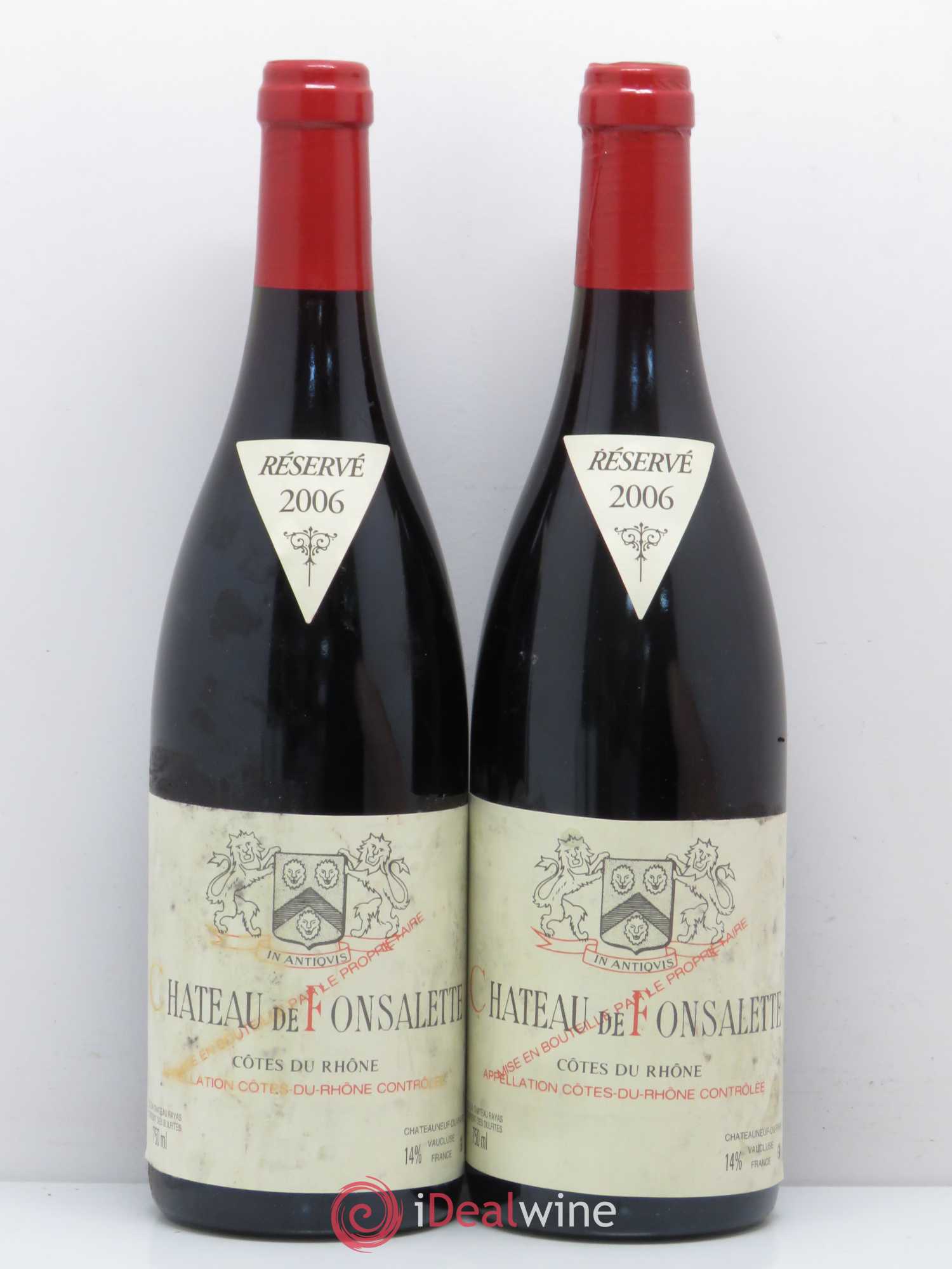 Côtes-du-Rhône Château de Fonsalette Emmanuel Reynaud 2006 - Lot de 2 bouteilles - 0