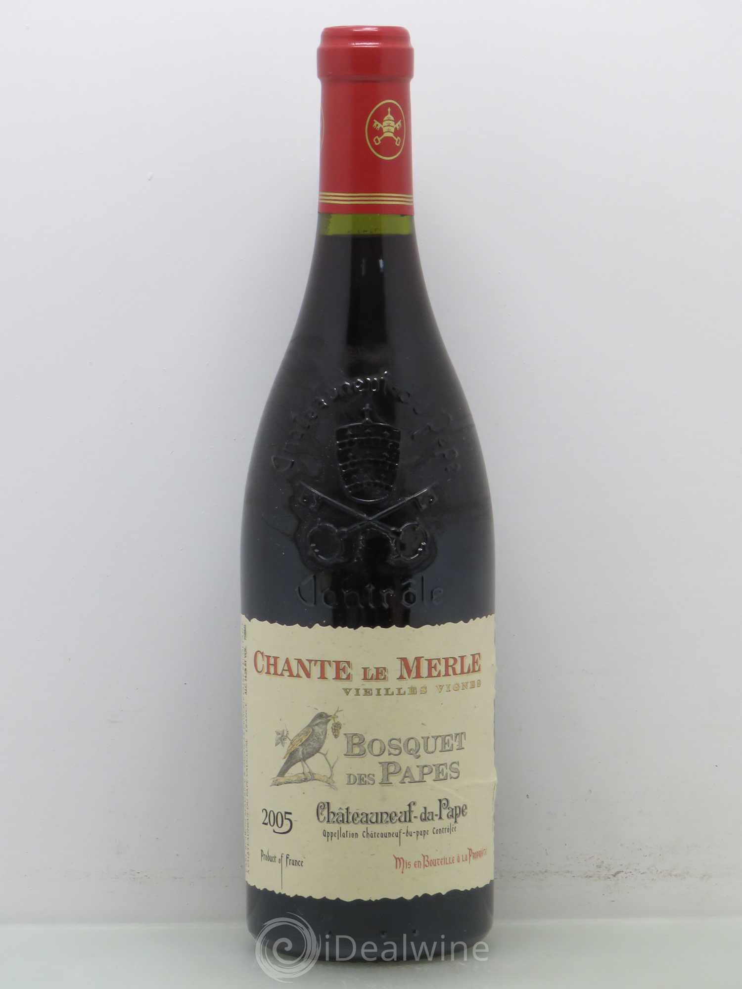 Châteauneuf-du-Pape Bosquet des Papes Chante Le Merle Vieilles Vignes Famille Boiron 2005 - Lot de 1 bouteille - 0