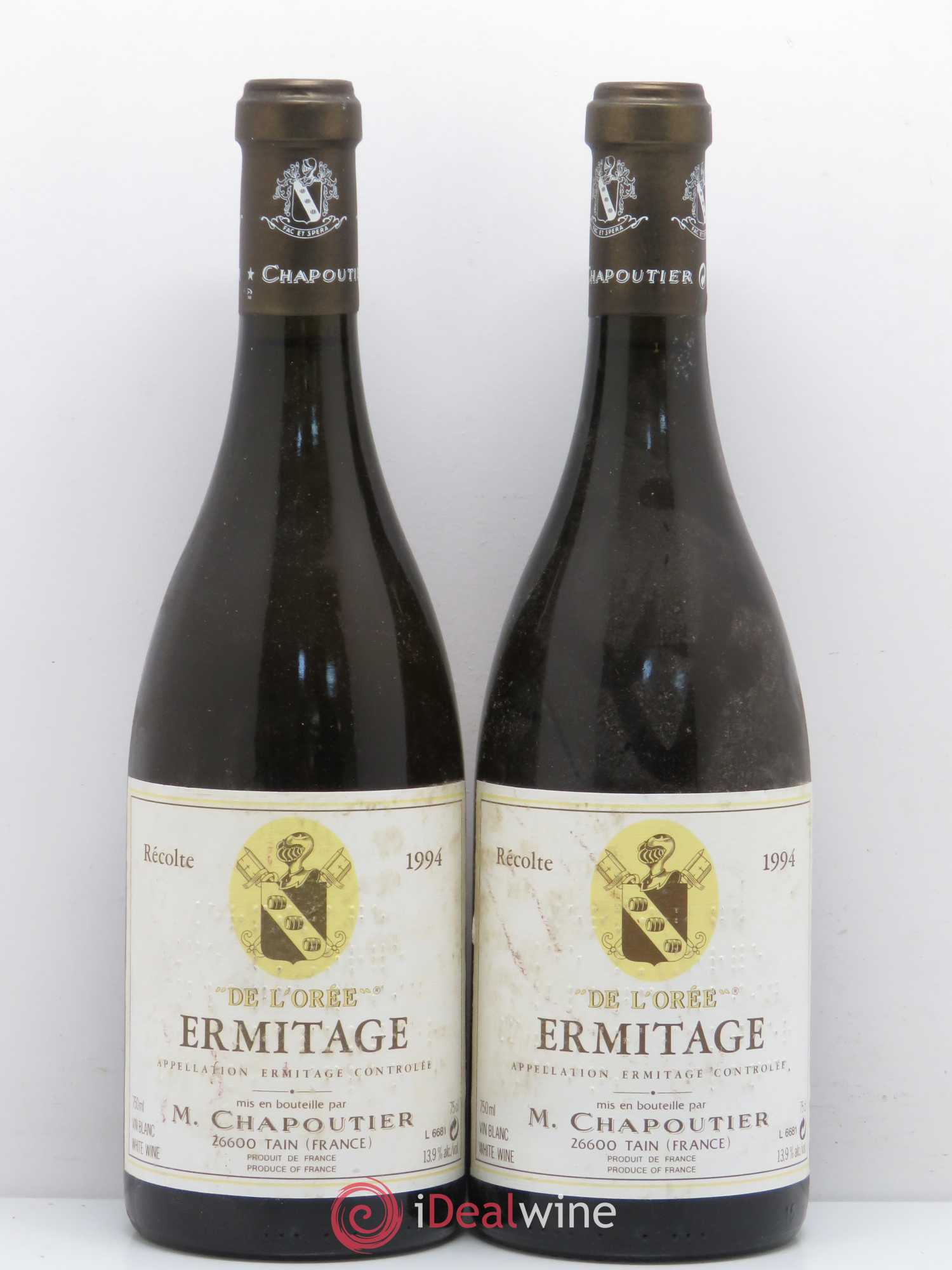 Hermitage Ermitage de l'Orée Chapoutier 1994 - Lot de 2 bouteilles - 0