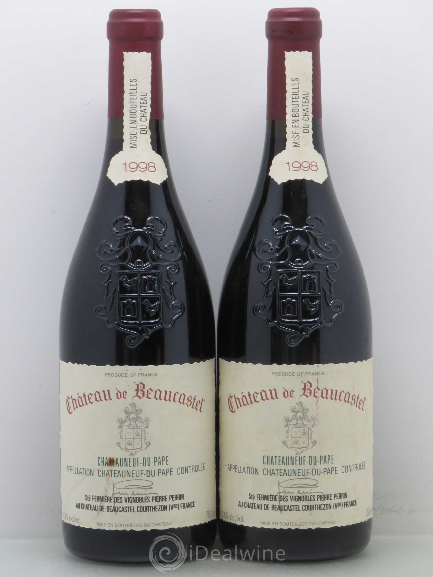 Châteauneuf-du-Pape Château de Beaucastel Famille Perrin 1998 - Lot de 2 bouteilles - 0