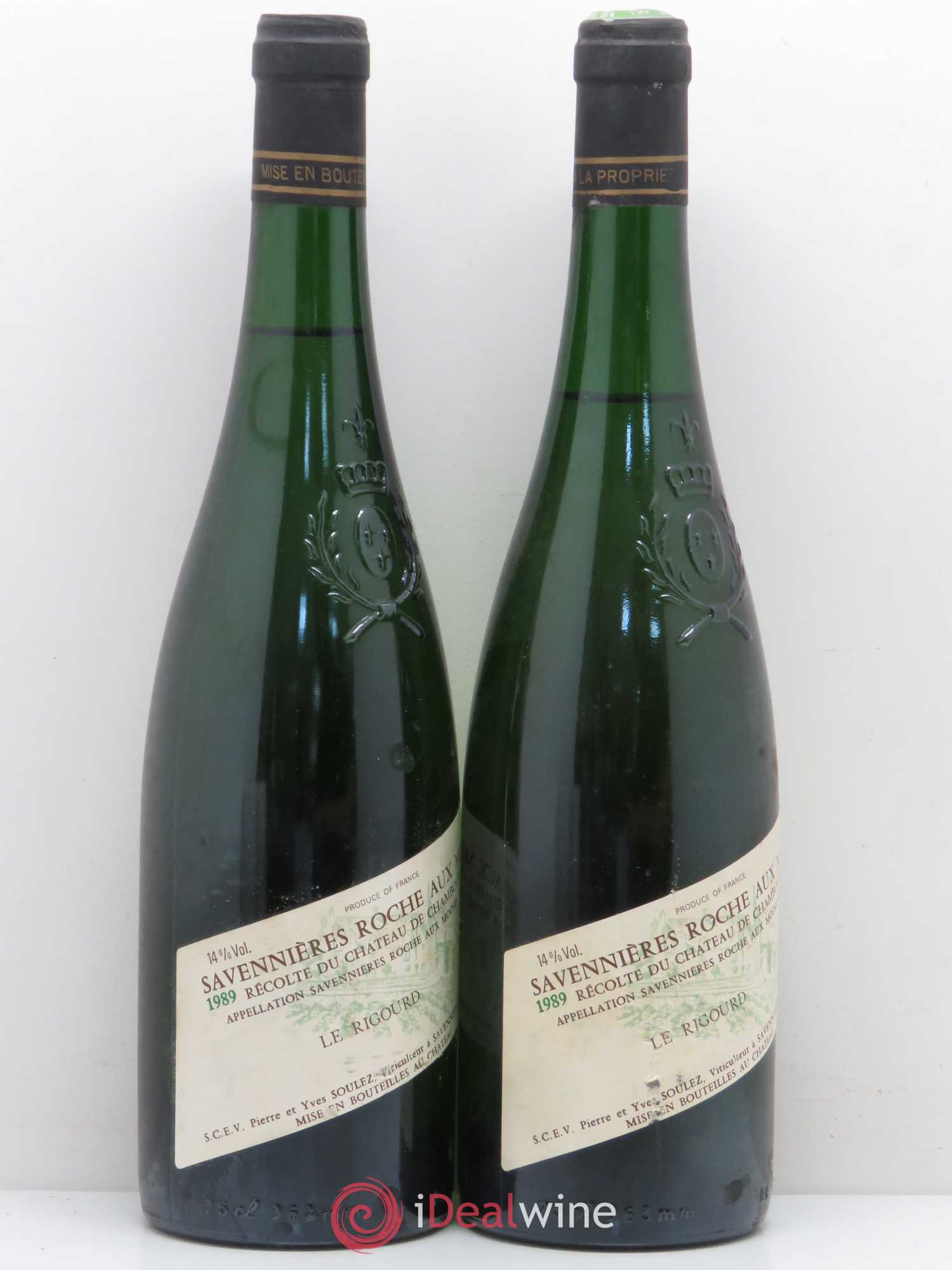 Savennières Roche aux Moines Le Rigourd Château de Chamboureau 1989 - Lot de 2 bouteilles - 1