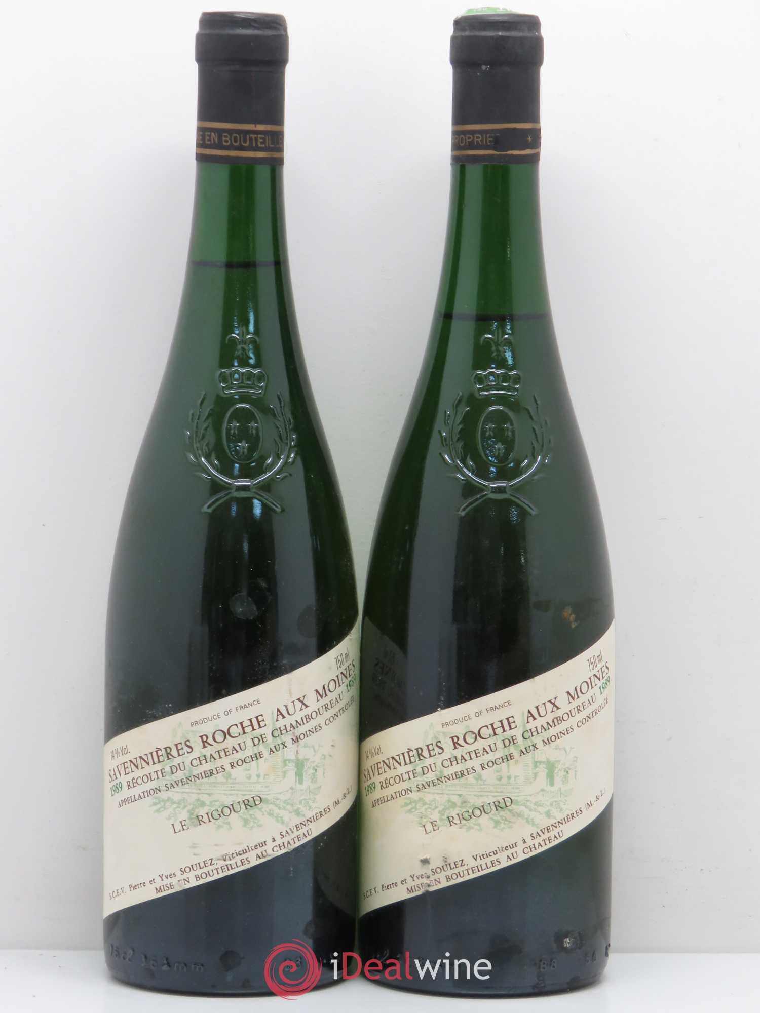 Savennières Roche aux Moines Le Rigourd Château de Chamboureau 1989 - Lot de 2 bouteilles - 0