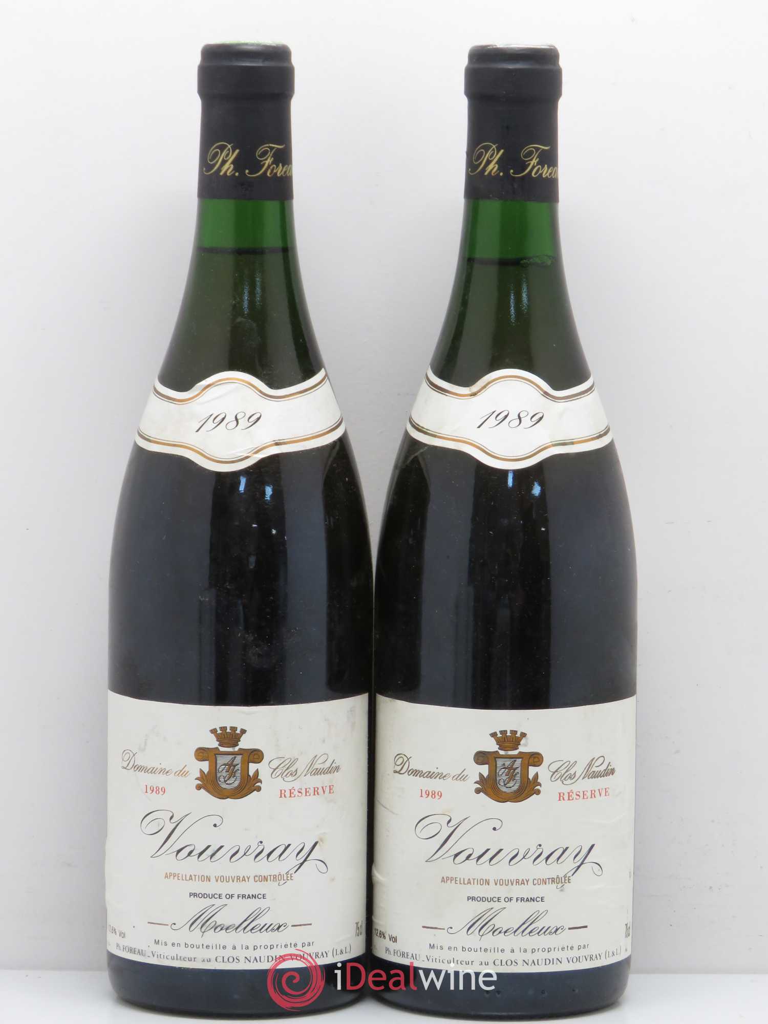 Vouvray Moelleux Réserve Clos Naudin - Philippe Foreau 1989 - Lotto di 2 bottiglie - 0