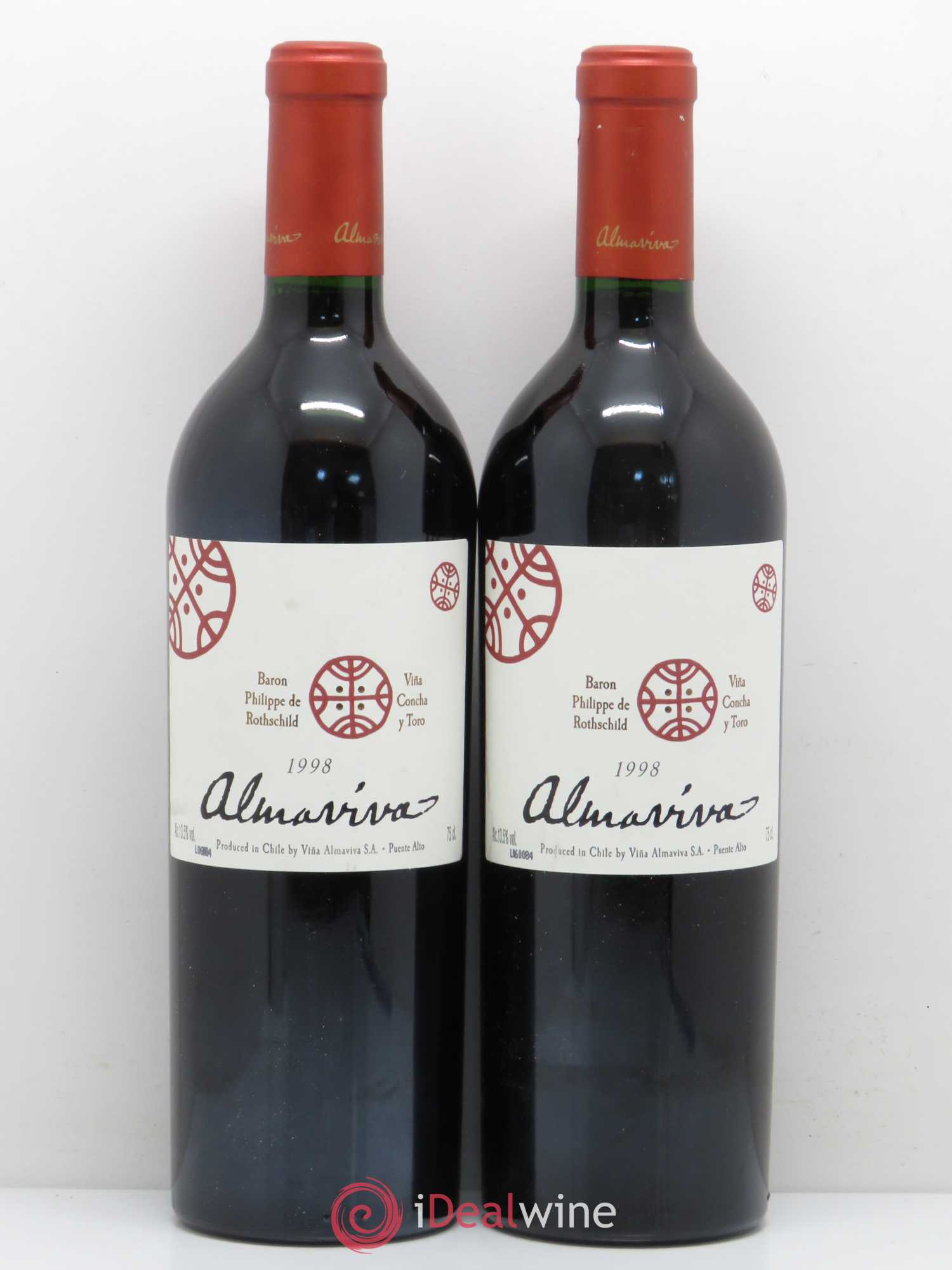 Chili Almaviva Baron P. de Rothschild Concha y Toro 1998 - Lot de 2 bouteilles - 0