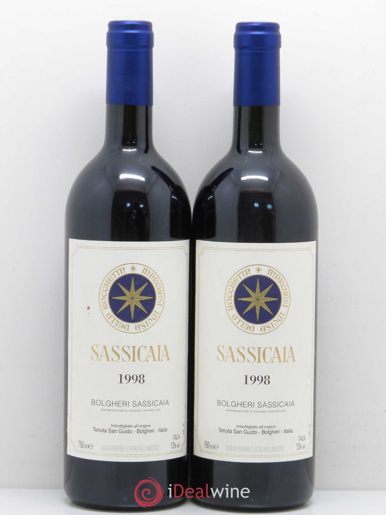 Bolgheri DOC Sassicaia Tenuta San Guido 1998 - Lot de 2 bouteilles - 0
